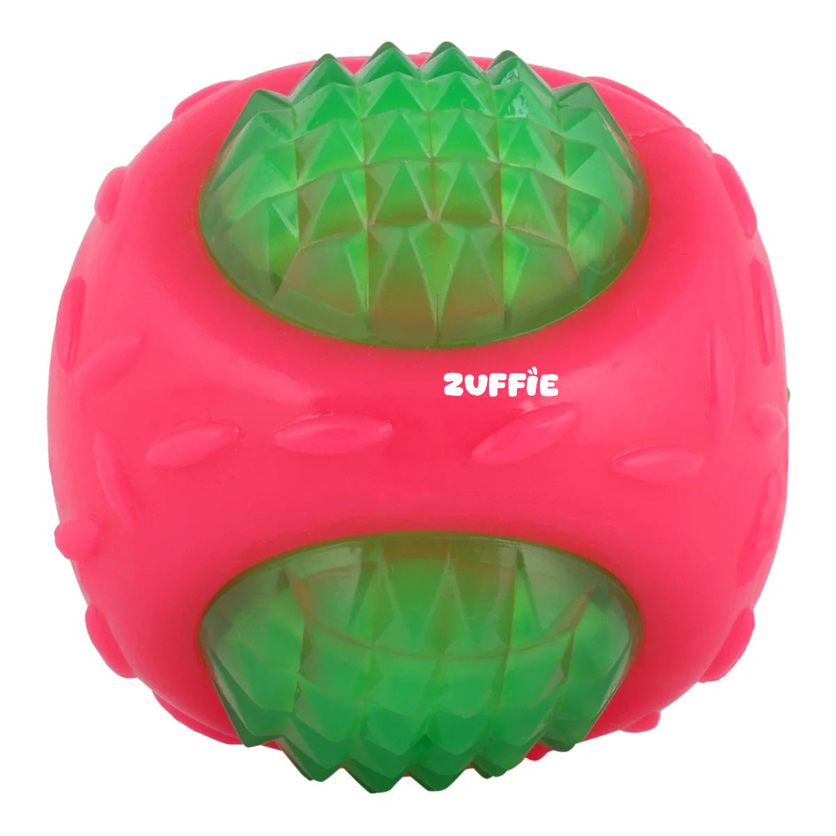 ZUFFIE Flashing Ball Dog Chew Toy for Small, Medium & Large Dogs - Green & Pink