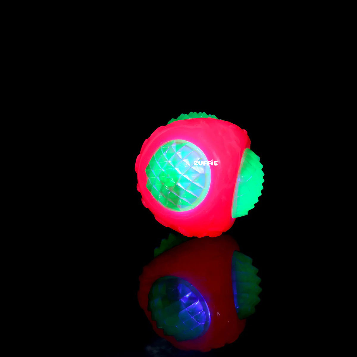 ZUFFIE Flashing Ball Dog Chew Toy for Small, Medium & Large Dogs - Green & Pink