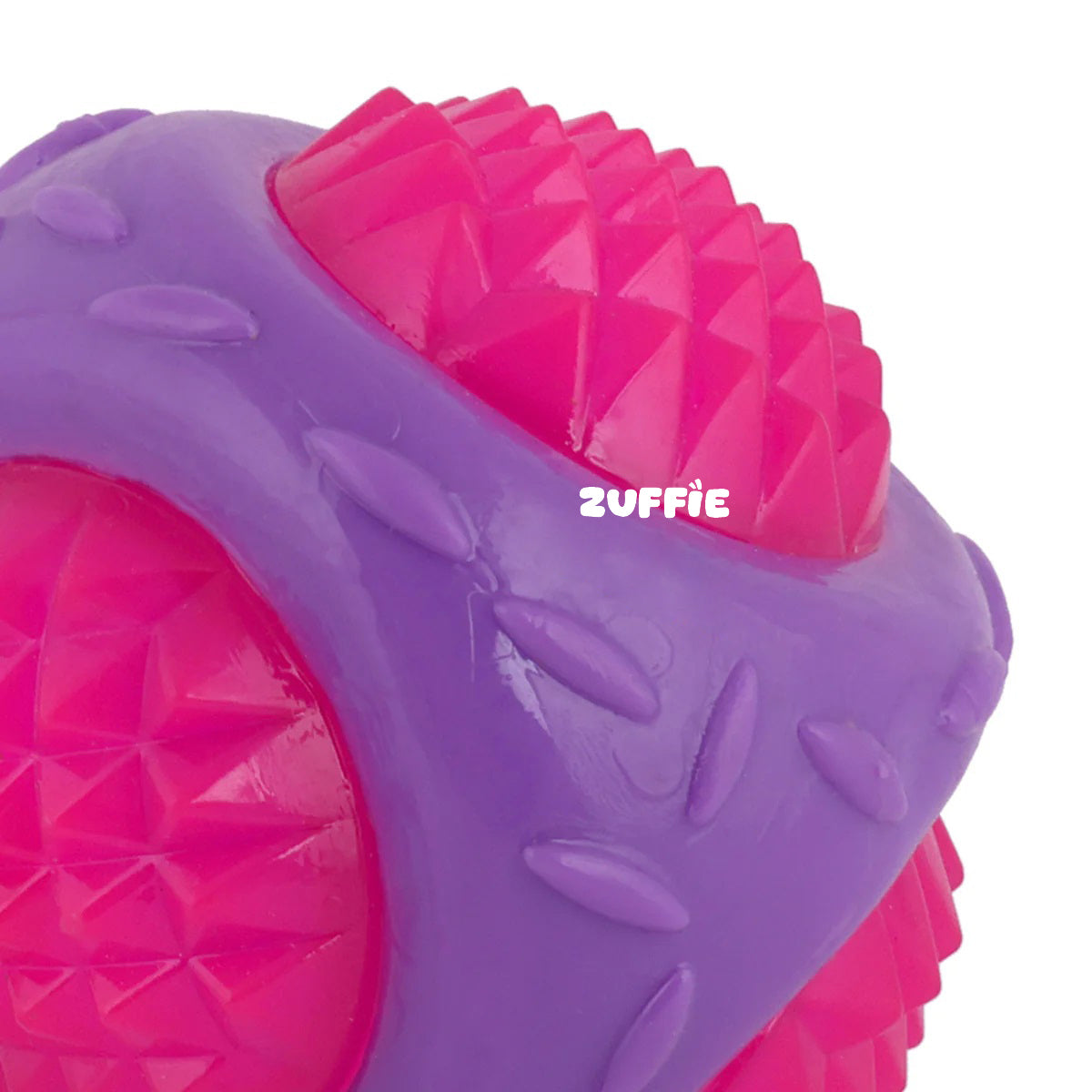 ZUFFIE Flashing Ball Dog Chew Toy for Small, Medium & Large Dogs - Purple & Pink