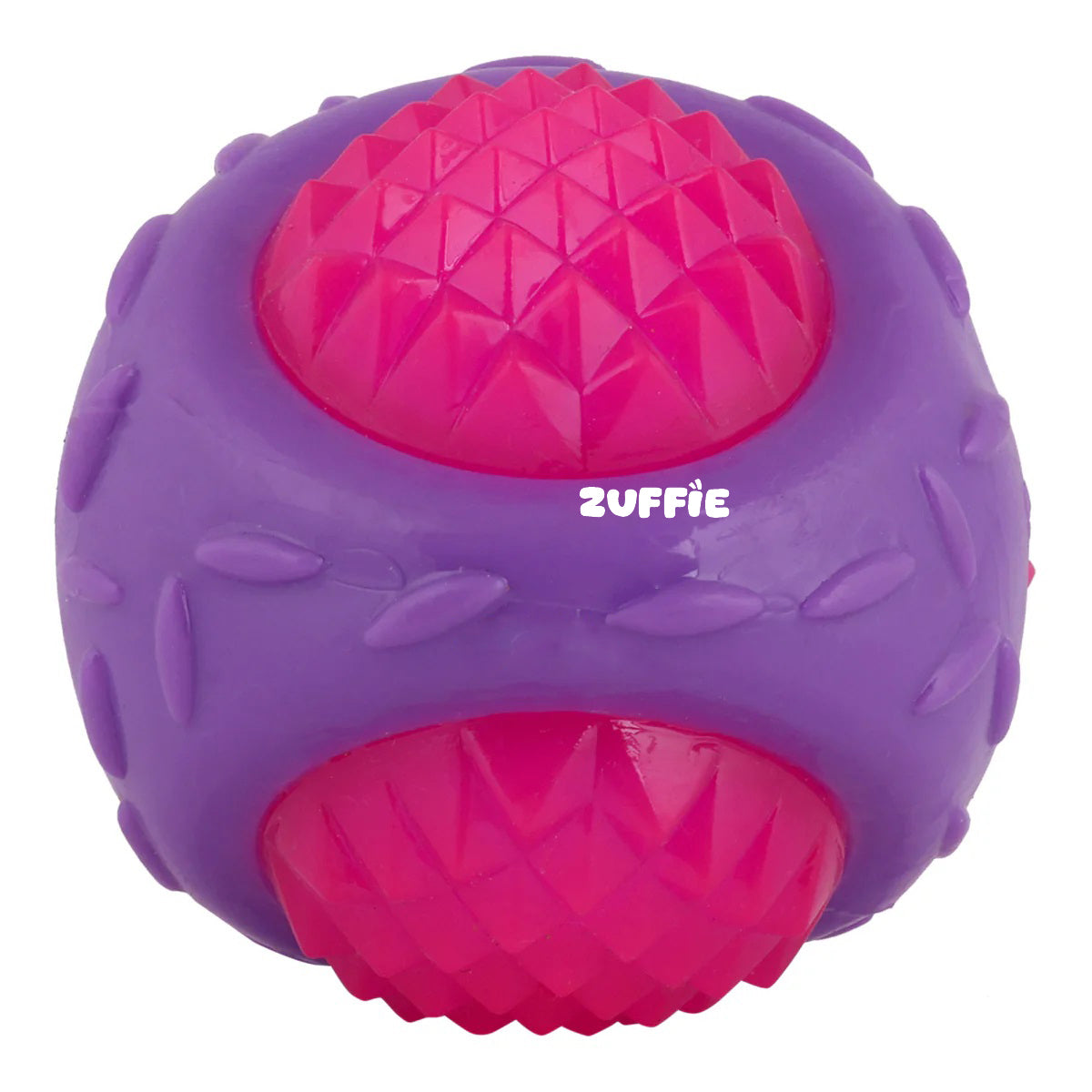 ZUFFIE Flashing Ball Dog Chew Toy for Small, Medium & Large Dogs - Purple & Pink