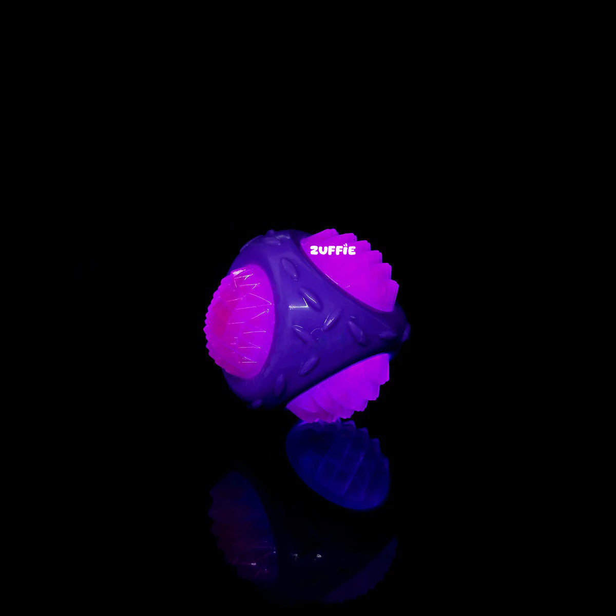 ZUFFIE Flashing Ball Dog Chew Toy for Small, Medium & Large Dogs - Purple & Pink
