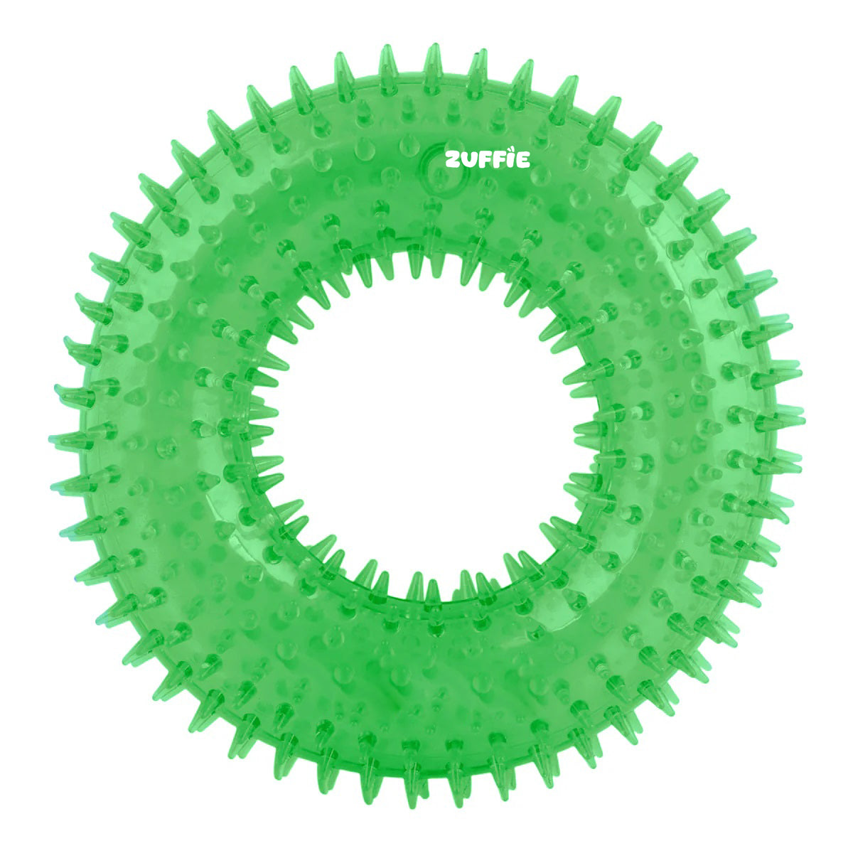 ZUFFIE Ring Shaped Dog Chew Toy – Spiked Toy for Small, Medium & Large Breeds- Green