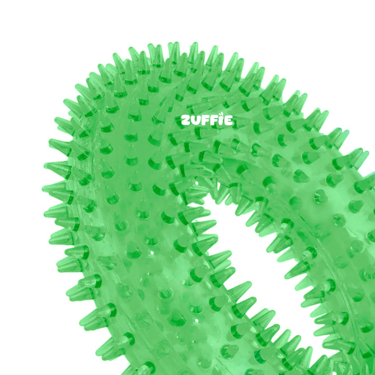 ZUFFIE Ring Shaped Dog Chew Toy – Spiked Toy for Small, Medium & Large Breeds- Green