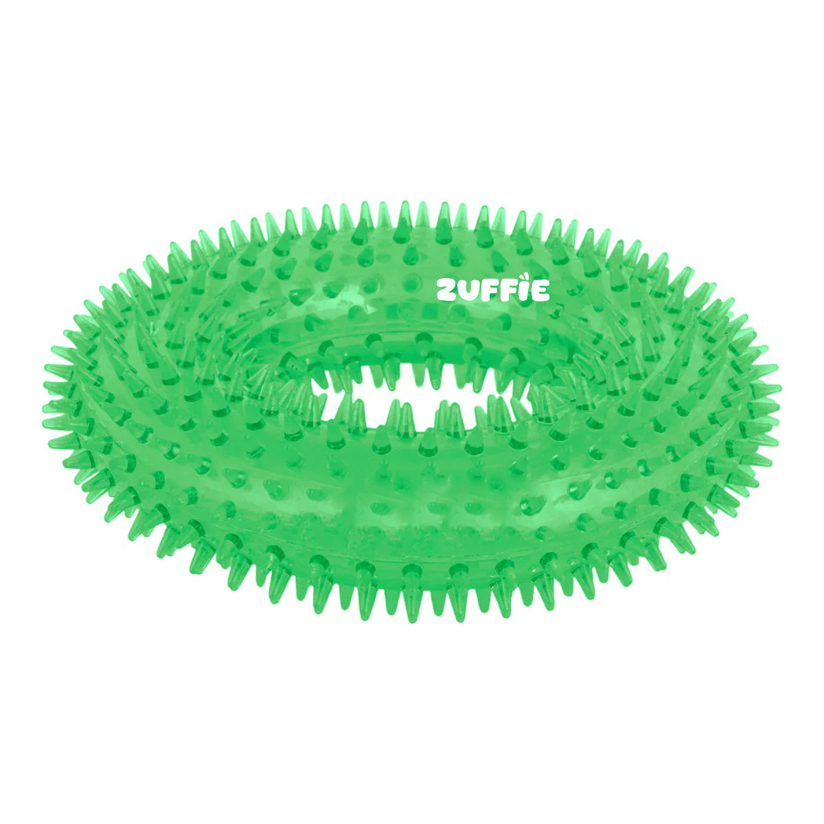 ZUFFIE Ring Shaped Dog Chew Toy – Spiked Toy for Small, Medium & Large Breeds- Green