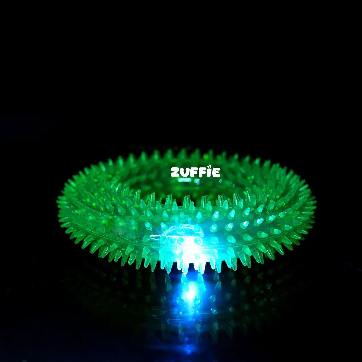 ZUFFIE Ring Shaped Dog Chew Toy – Spiked Toy for Small, Medium & Large Breeds- Green