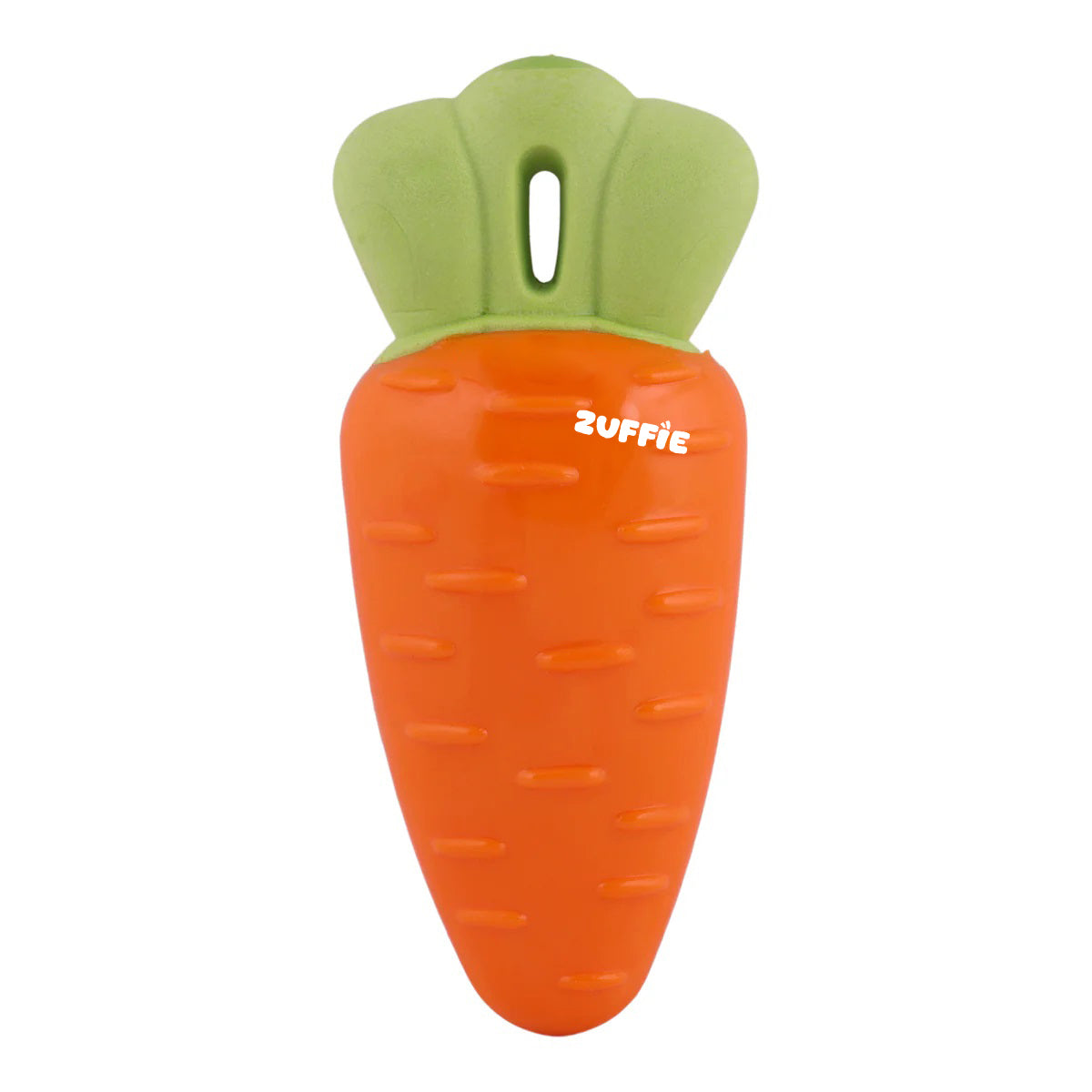 ZUFFIE Carrot-Shaped Dog Chew Toy for Puppies, Small & Medium Dogs - Orange & Green