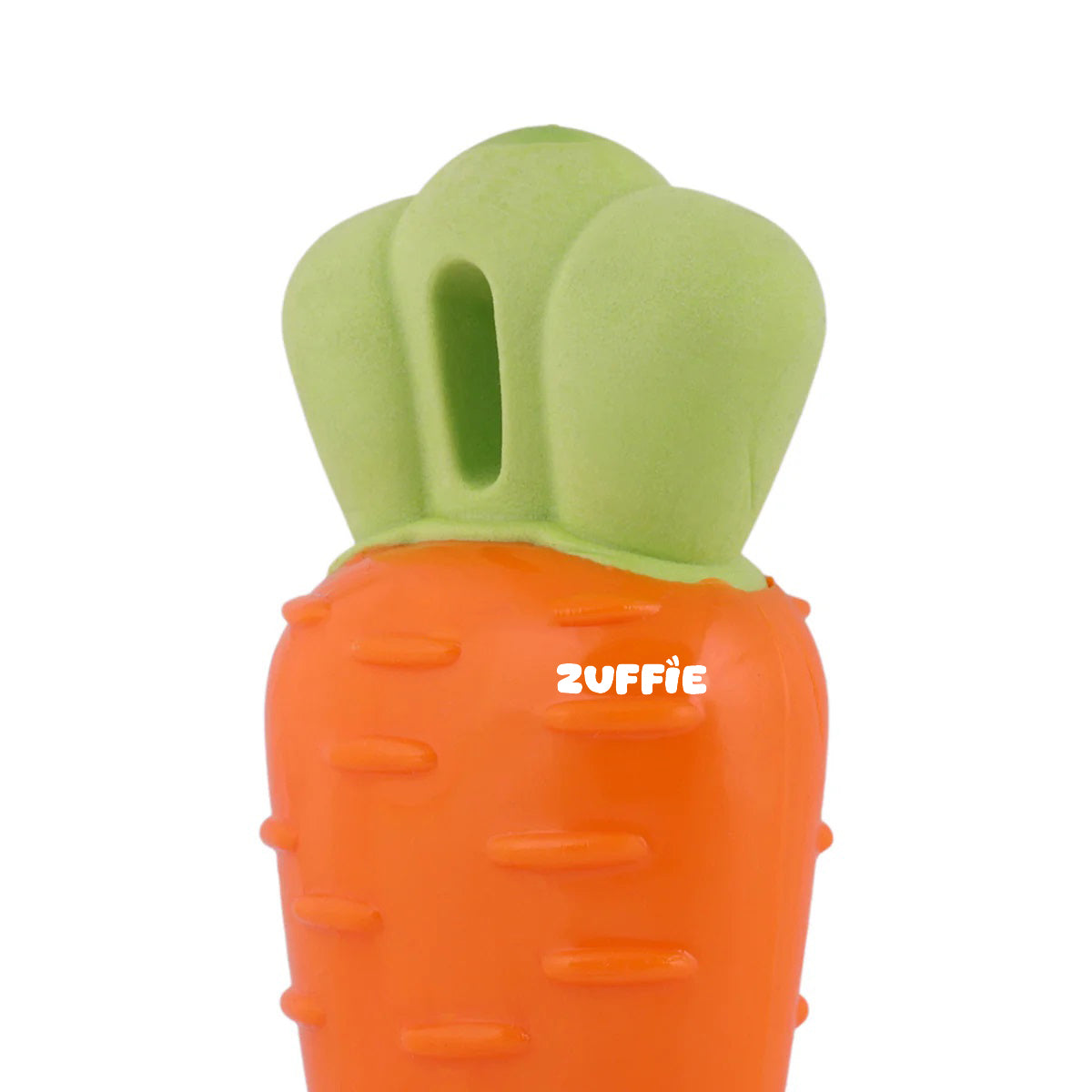ZUFFIE Carrot-Shaped Dog Chew Toy for Puppies, Small & Medium Dogs - Orange & Green