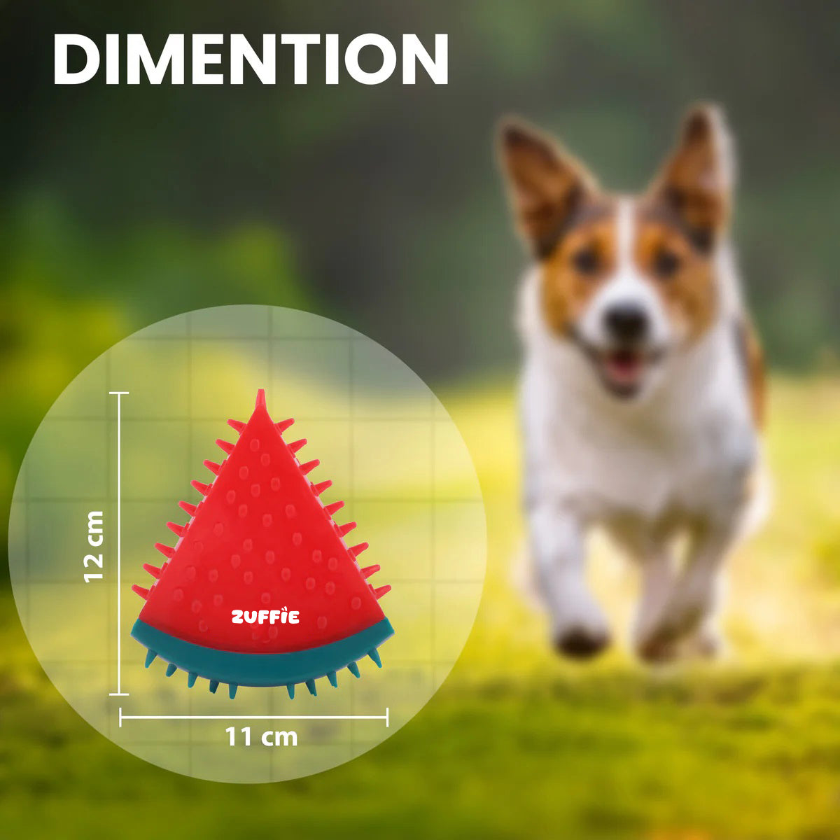 ZUFFIE Watermelon Slice Dog Chew Toy – Durable Pet Toy with Spikes- Red