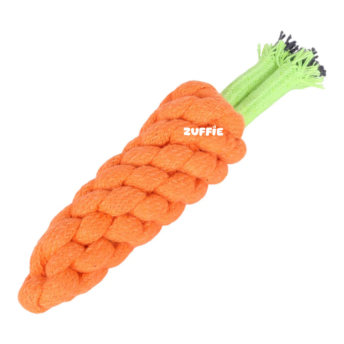 ZUFFIE Carrot Rope Dog Toy – Durable Cotton Chew Toy for Small & Medium Dogs- Orange