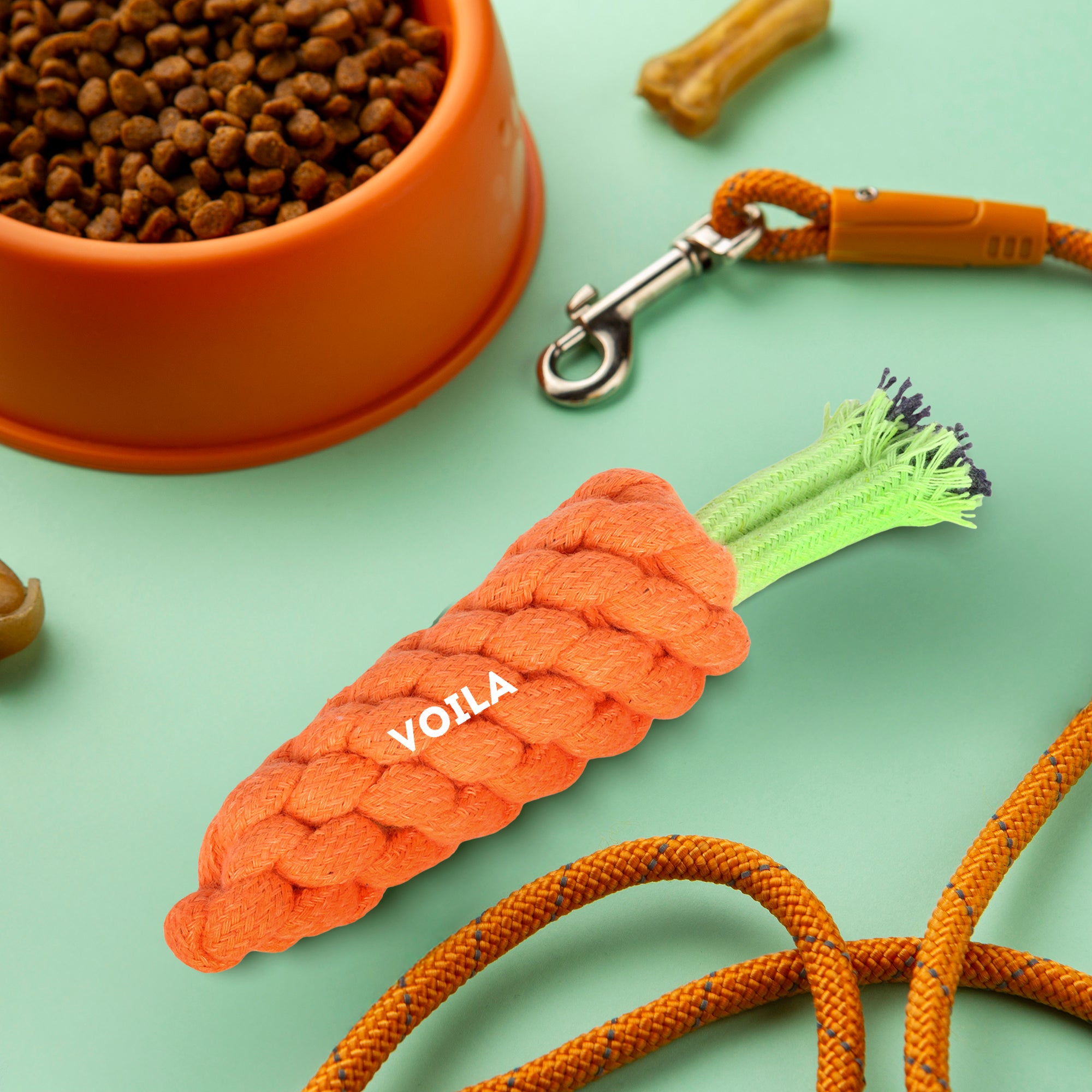 ZUFFIE Carrot Rope Dog Toy – Durable Cotton Chew Toy for Small & Medium Dogs- Orange