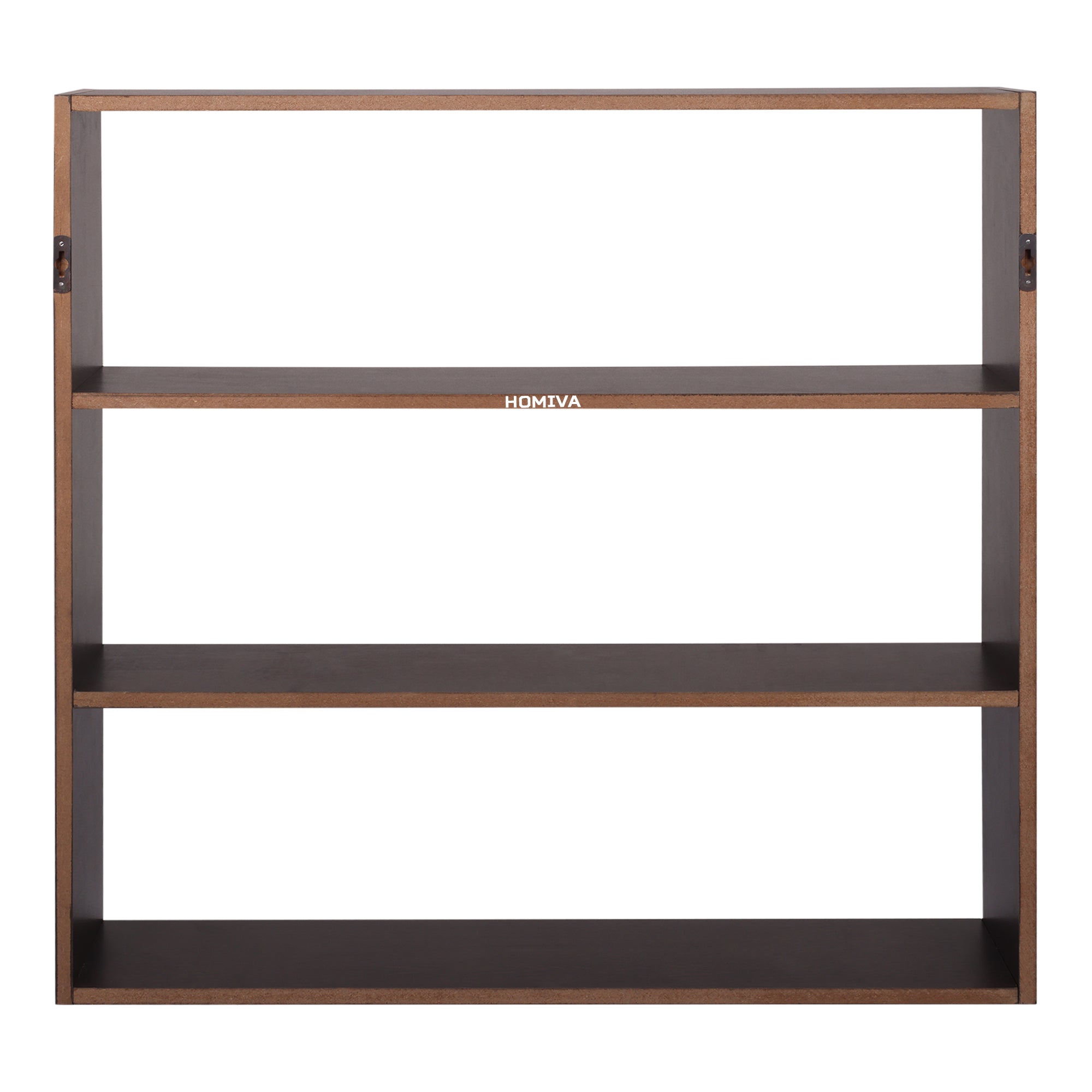 HOMIVA DIY Modern 4-tier Open Wooden Shelf, Ideal for Storing Crockery - Dark Brown