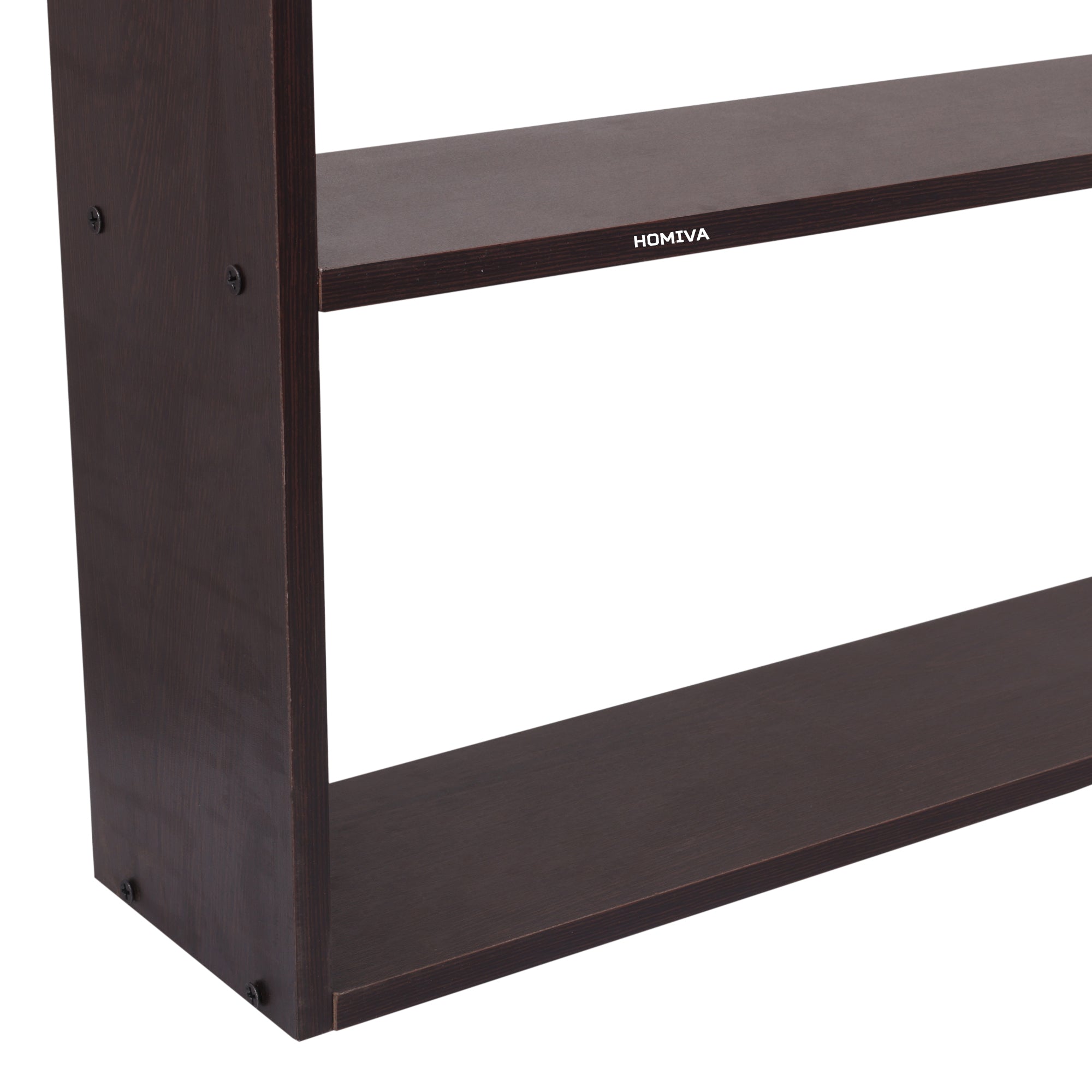 HOMIVA DIY Modern 4-tier Open Wooden Shelf, Ideal for Storing Crockery - Dark Brown