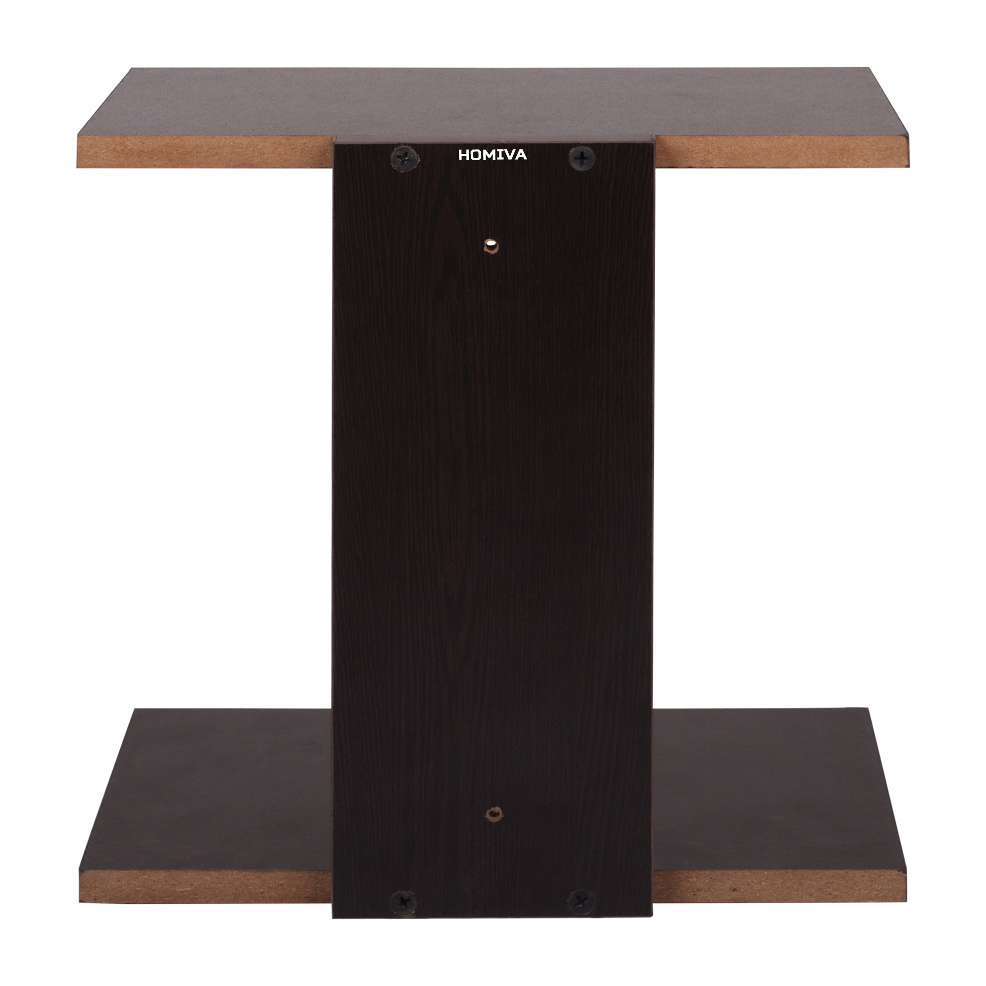 HOMIVA DIY Compact T-shaped wooden wall-mounted shelf - Dark Brown