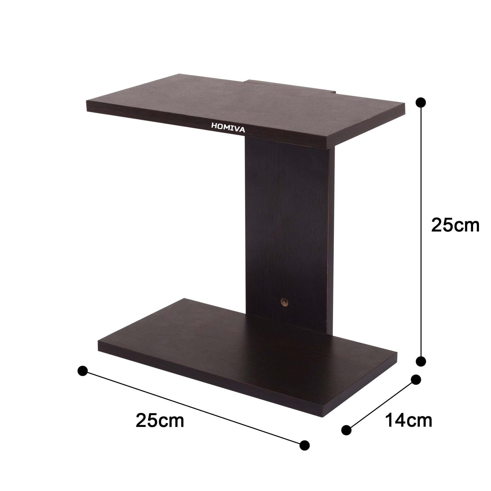 HOMIVA DIY Compact T-shaped wooden wall-mounted shelf - Dark Brown