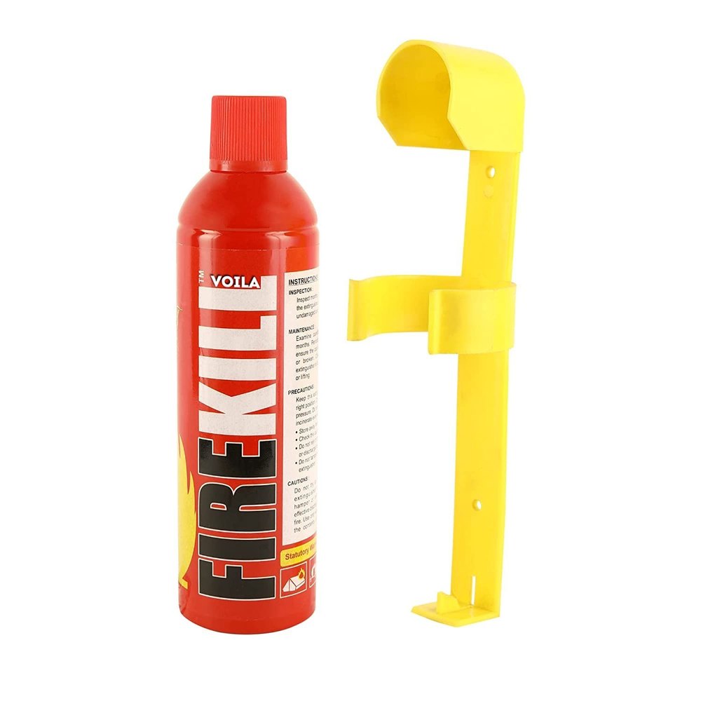 VOILA Fire Kill, Portable & Easy to Use Premium Aluminum Refillable Fire Extinguisher Spray with Stand 500ML for Home, Car, Office, Bus etc (Pack of 3)