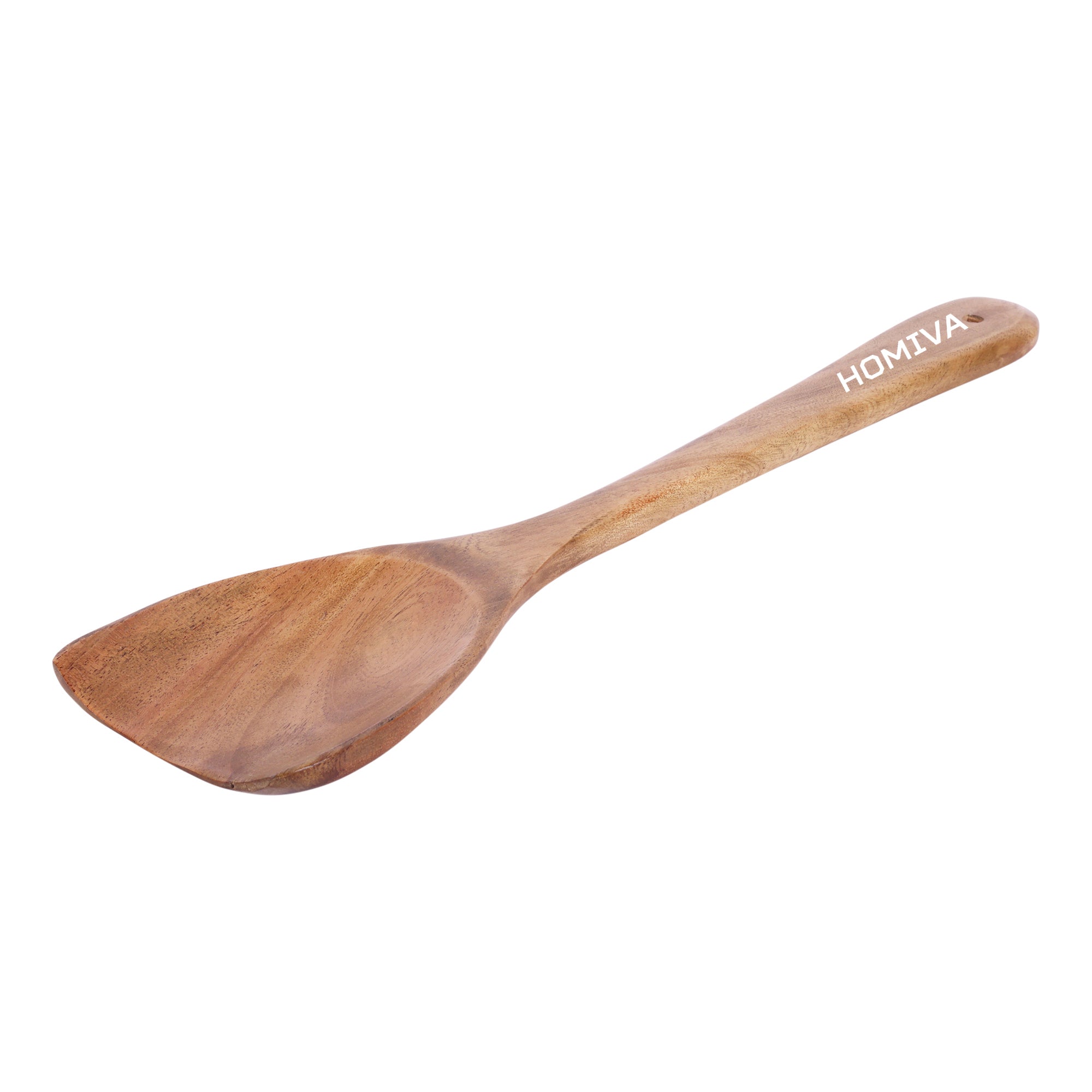HOMIVA Premium Neem Wood Turner for cooking- Non-Stick Cookware, Utensil for Stir-Frying, Sautéing & Mixing