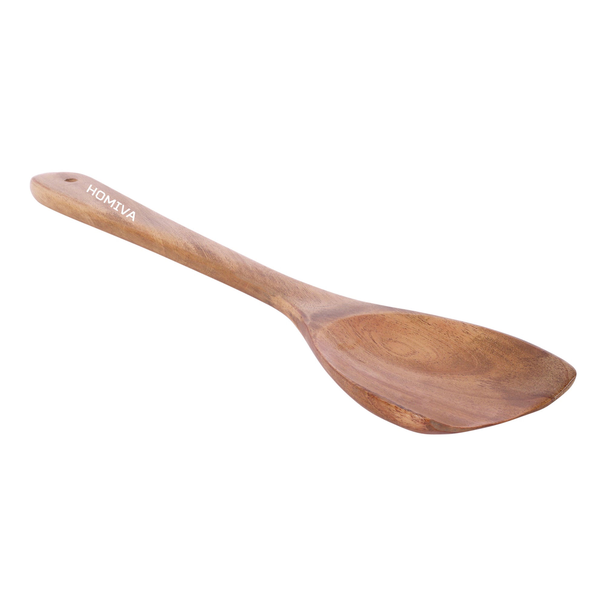 HOMIVA Premium Neem Wood Turner for cooking- Non-Stick Cookware, Utensil for Stir-Frying, Sautéing & Mixing