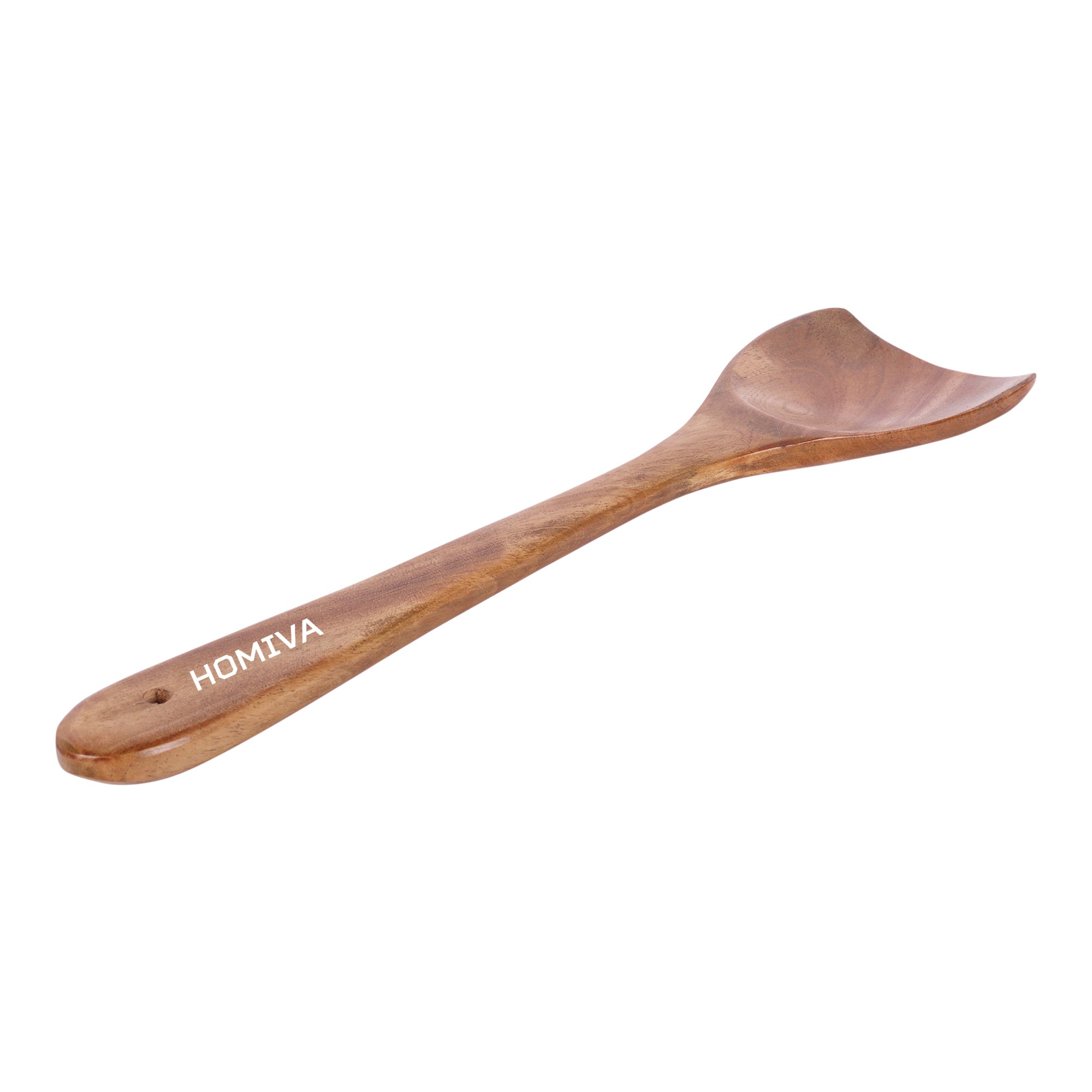 HOMIVA Premium Neem Wood Turner for cooking- Non-Stick Cookware, Utensil for Stir-Frying, Sautéing & Mixing