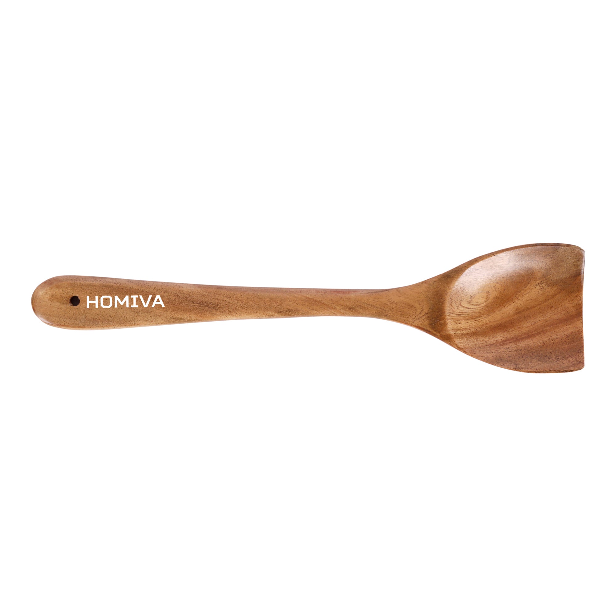 HOMIVA Premium Neem Wood Turner for cooking- Non-Stick Cookware, Utensil for Stir-Frying, Sautéing & Mixing