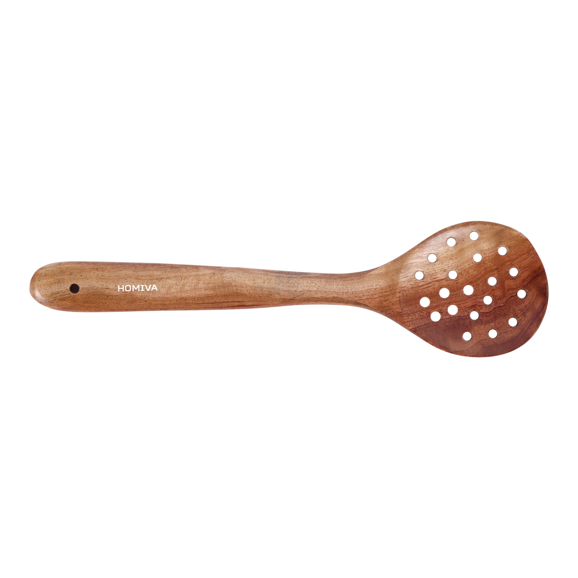 HOMIVA Neem Wooden Slotted Spoon for Cooking Kitchen Ladle ,Heat Resistant & Non-Stick , Non-Toxic, Healthy Cooking