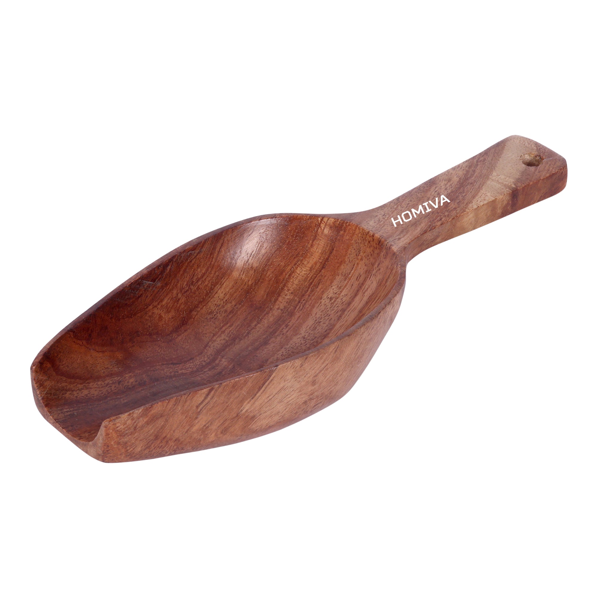 HOMIVA Neem Wood Grain Scoop Wooden Scoop for Rice, Pulses & Flour ,Perfect for Kitchen & Storage Bins