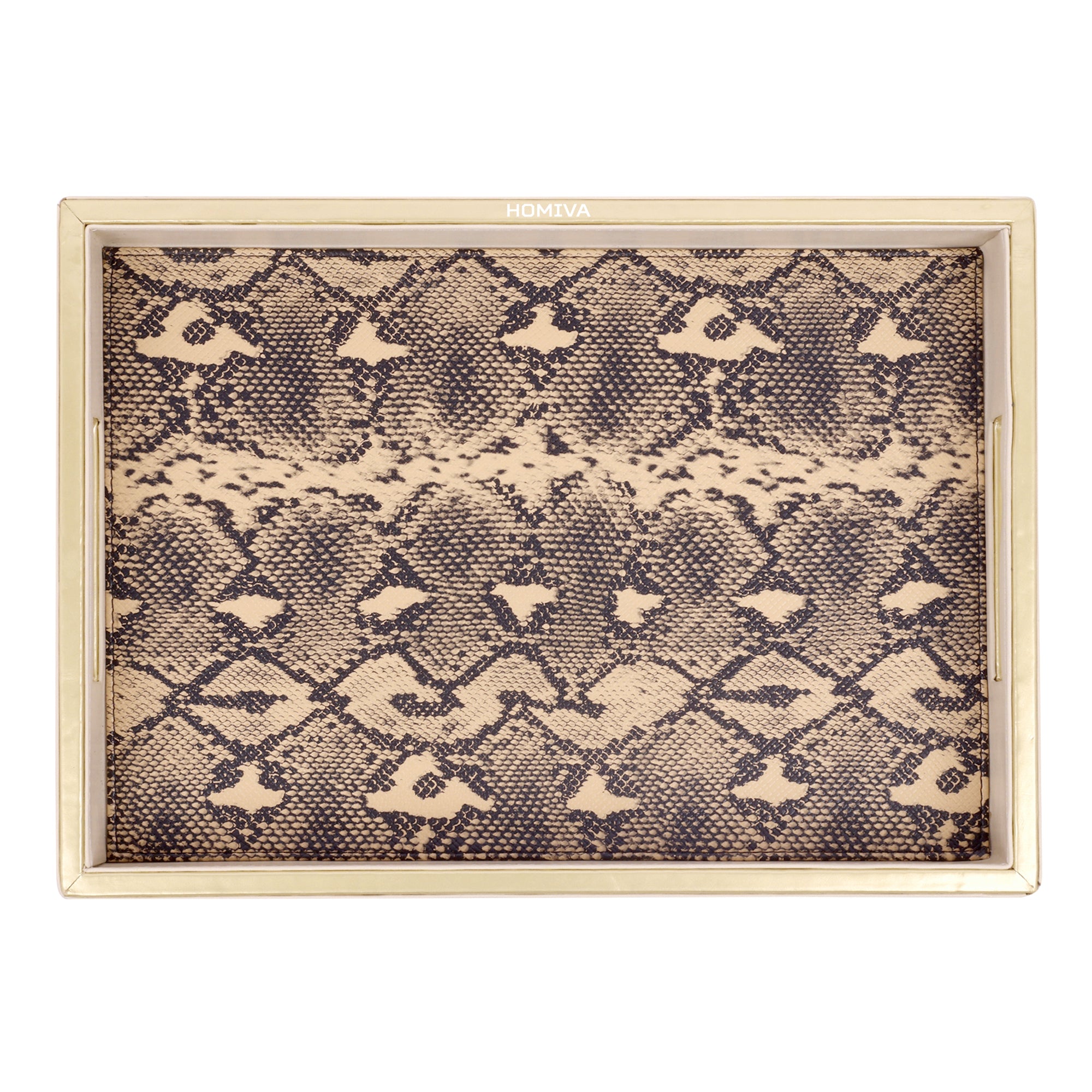 HOMIVA Premium Pink Faux Leatherette Serving tray Large (41cm x 31cm x 5.5cm) - Pink