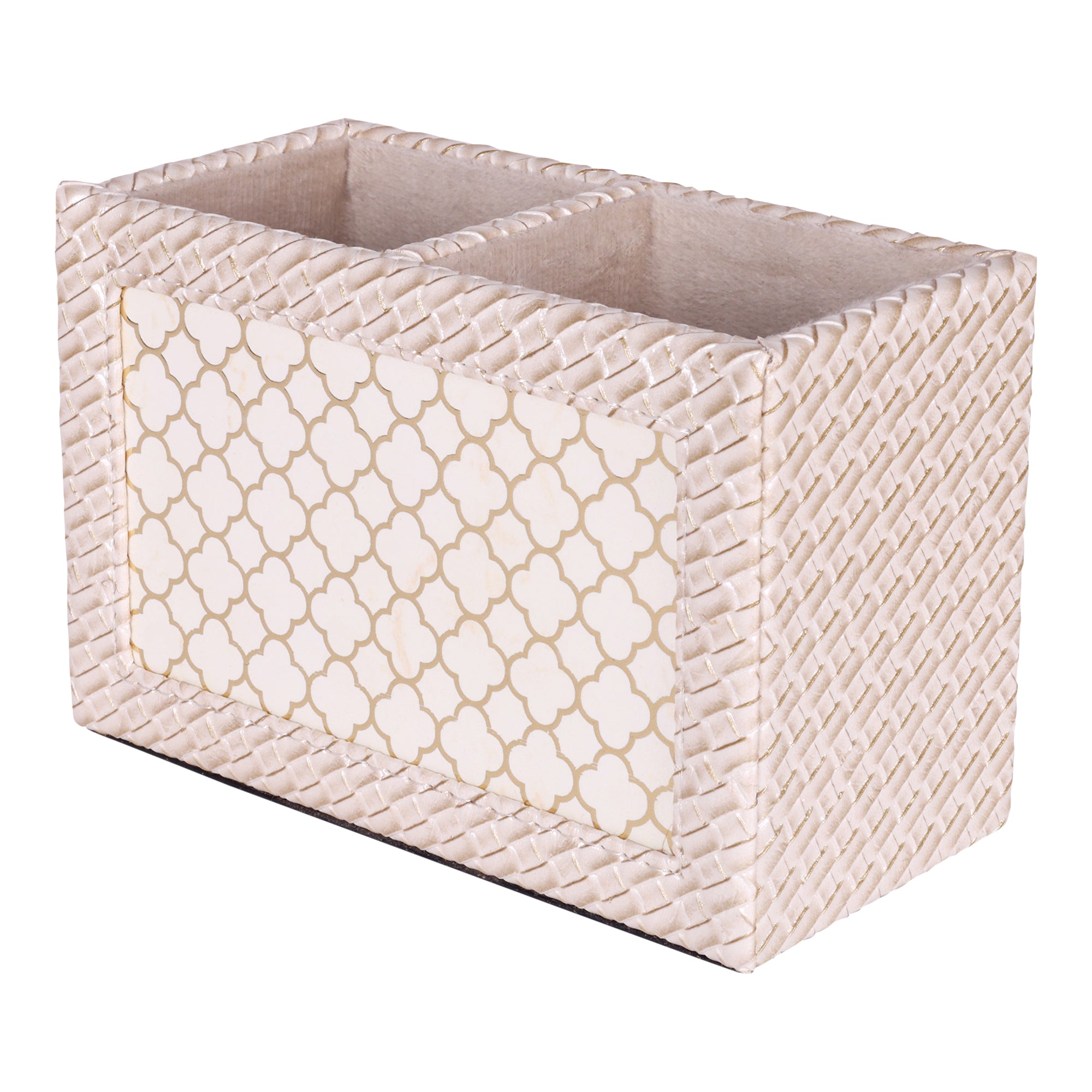 HOMIVA Luxury Leatherette Spoon Holder – Blush Beige Faux Leather Kitchen Essential with Dual Compartments