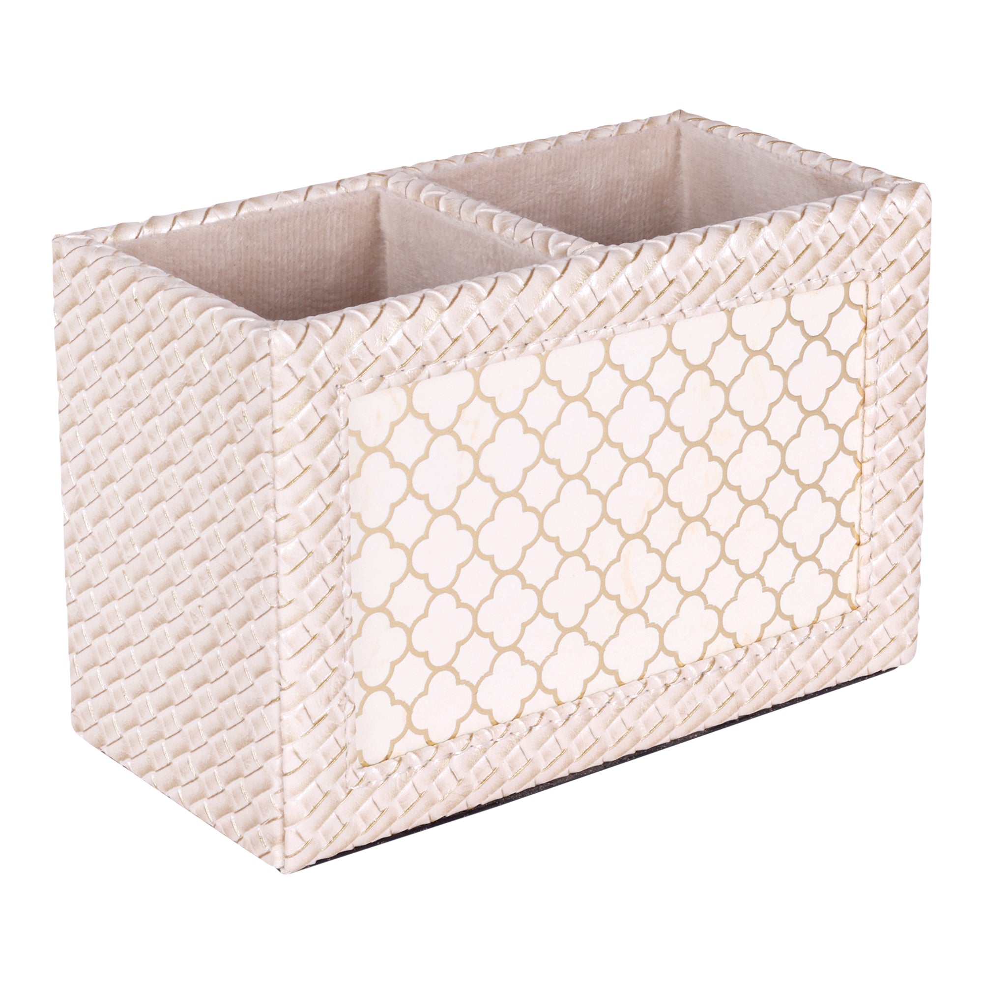 HOMIVA Luxury Leatherette Spoon Holder – Blush Beige Faux Leather Kitchen Essential with Dual Compartments