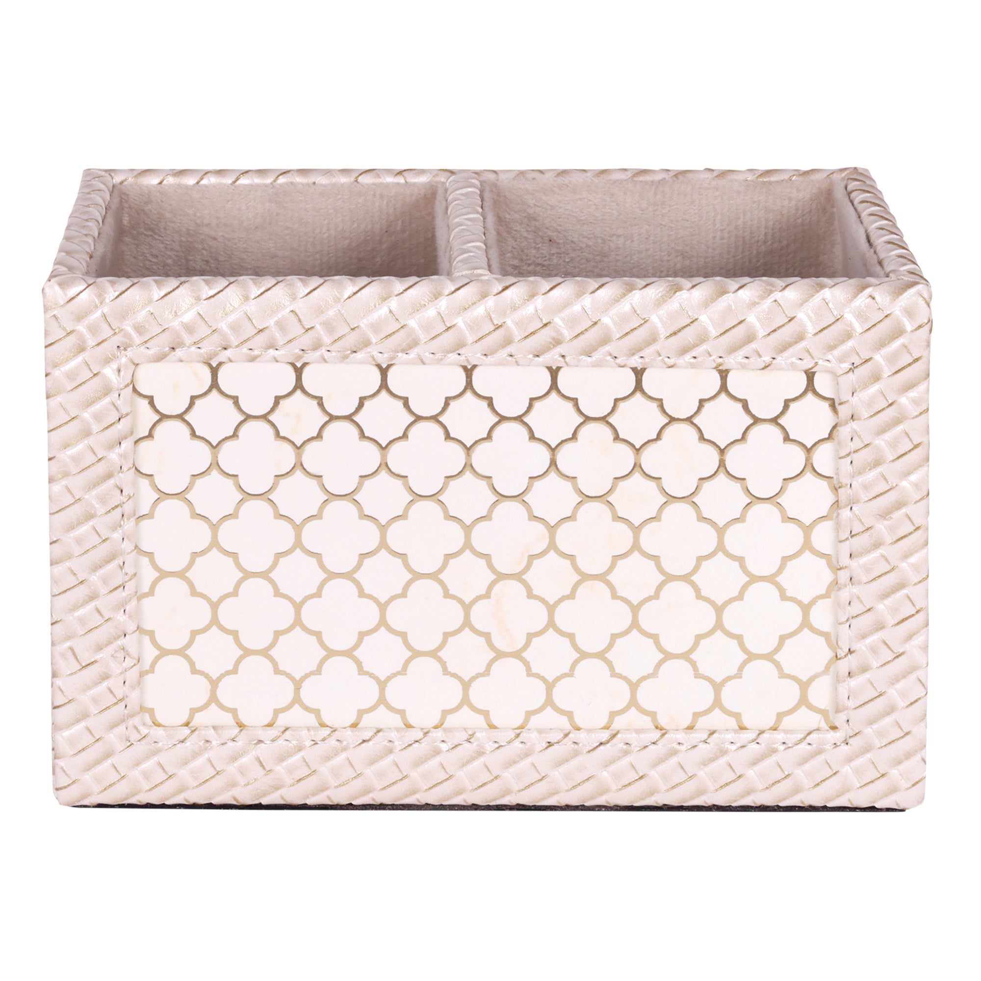 HOMIVA Luxury Leatherette Spoon Holder – Blush Beige Faux Leather Kitchen Essential with Dual Compartments