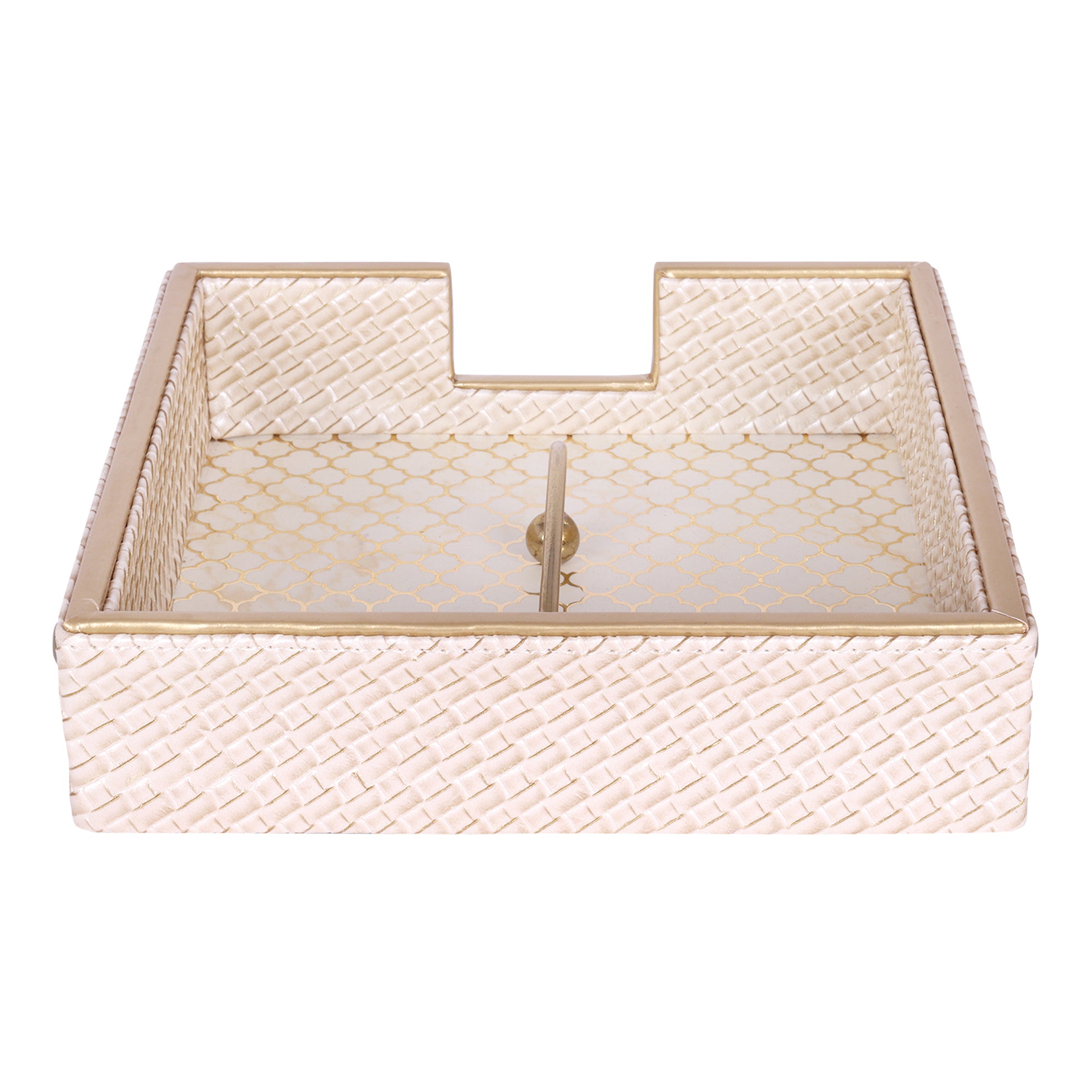 HOMIVA Luxury Leatherette Paper Tray – Blush Beige Faux Leatherette Letter Organizer