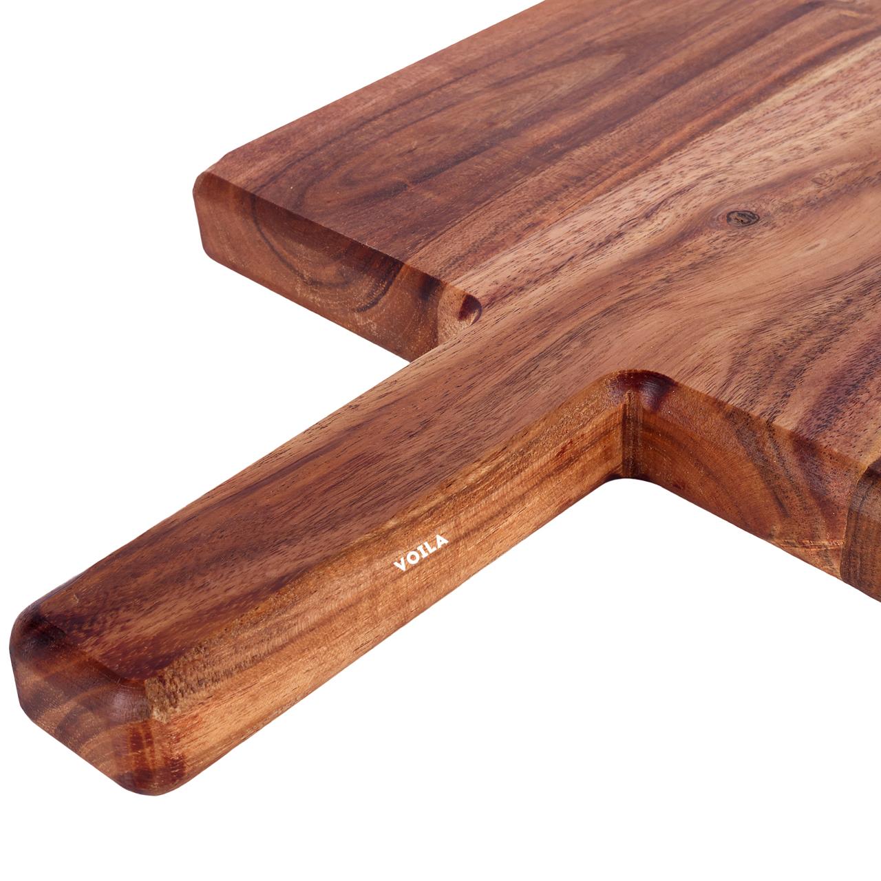 HOMIVA Premium Acacia Neem Wooden Chopping Board for Kitchen | Large Cutting Board for Meat, Vegetables & Cheese | Multipurpose Serving Tray & Food Prep Board