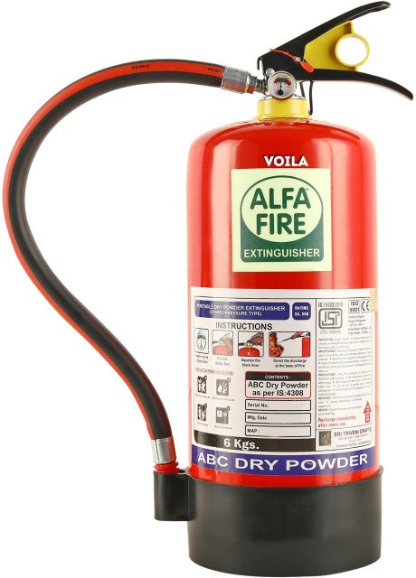 VOILA Alpha Fire, ABC Powder Type Fire Extinguisher With Pipe For Home Car and Office (6kg)