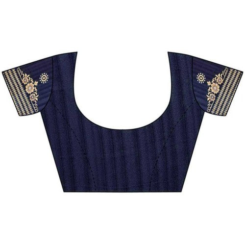 VOILA Printed Bhagalpuri Art Silk Saree Blue