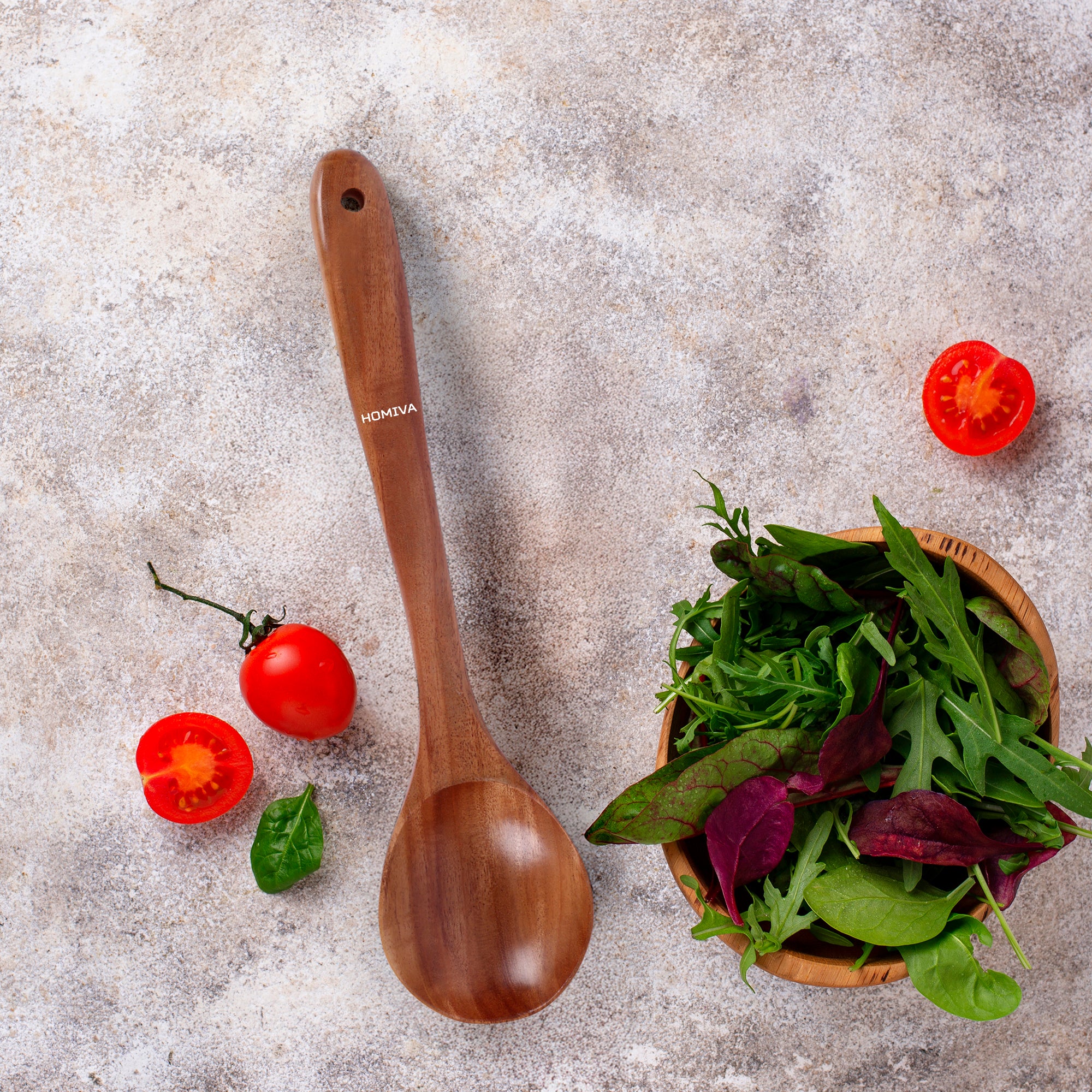 HOMIVA Wooden Neem Spoon, Kitchen Utensil for Cooking, Stirring & Serving -Natural Wooden Spoons , Healthy & Safe Kitchen Tools