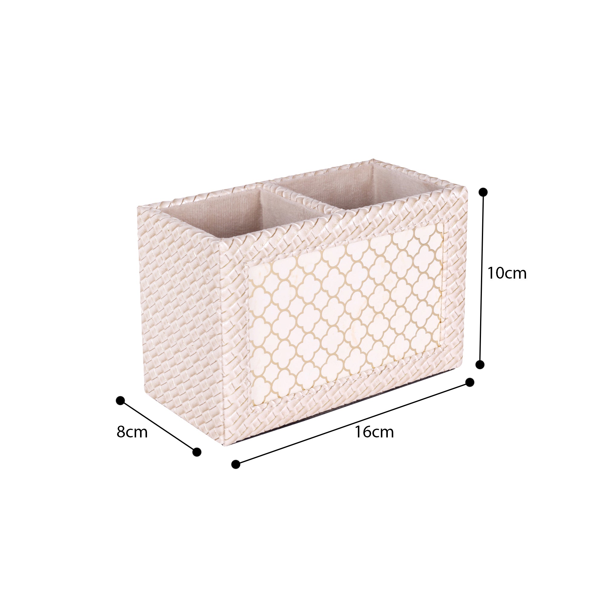 HOMIVA Luxury Leatherette Spoon Holder – Blush Beige Faux Leather Kitchen Essential with Dual Compartments