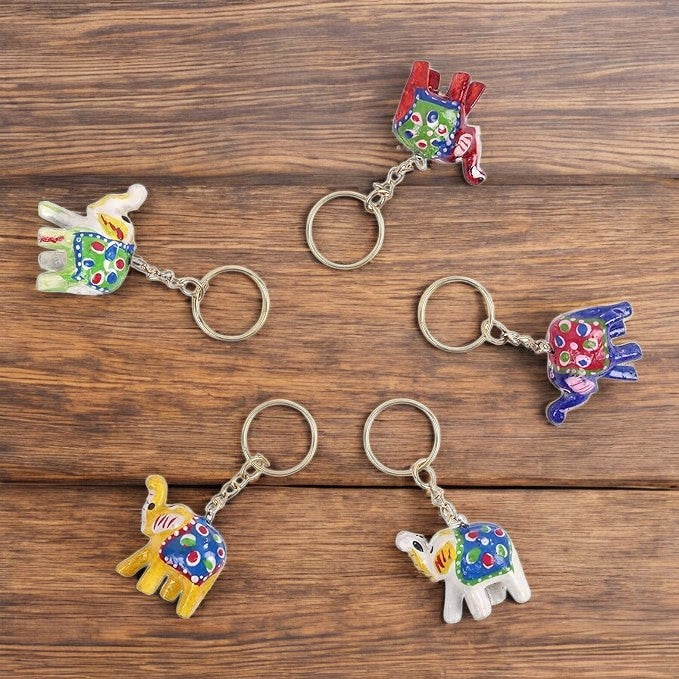 Rajasthani Handicraft Keychains - Beautiful and Vibrant Colors (Set of 5)