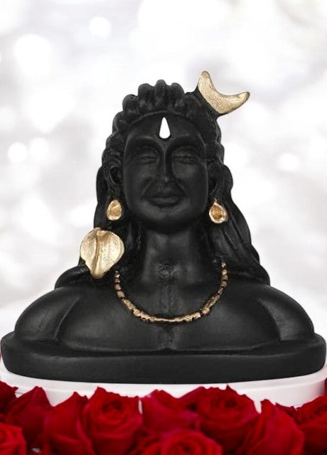 VOILA Lord Adiyogi Shiva Black Idol for Vehicle (Auto/Car/Bus/Truck) Dashboard, Home & Office Table