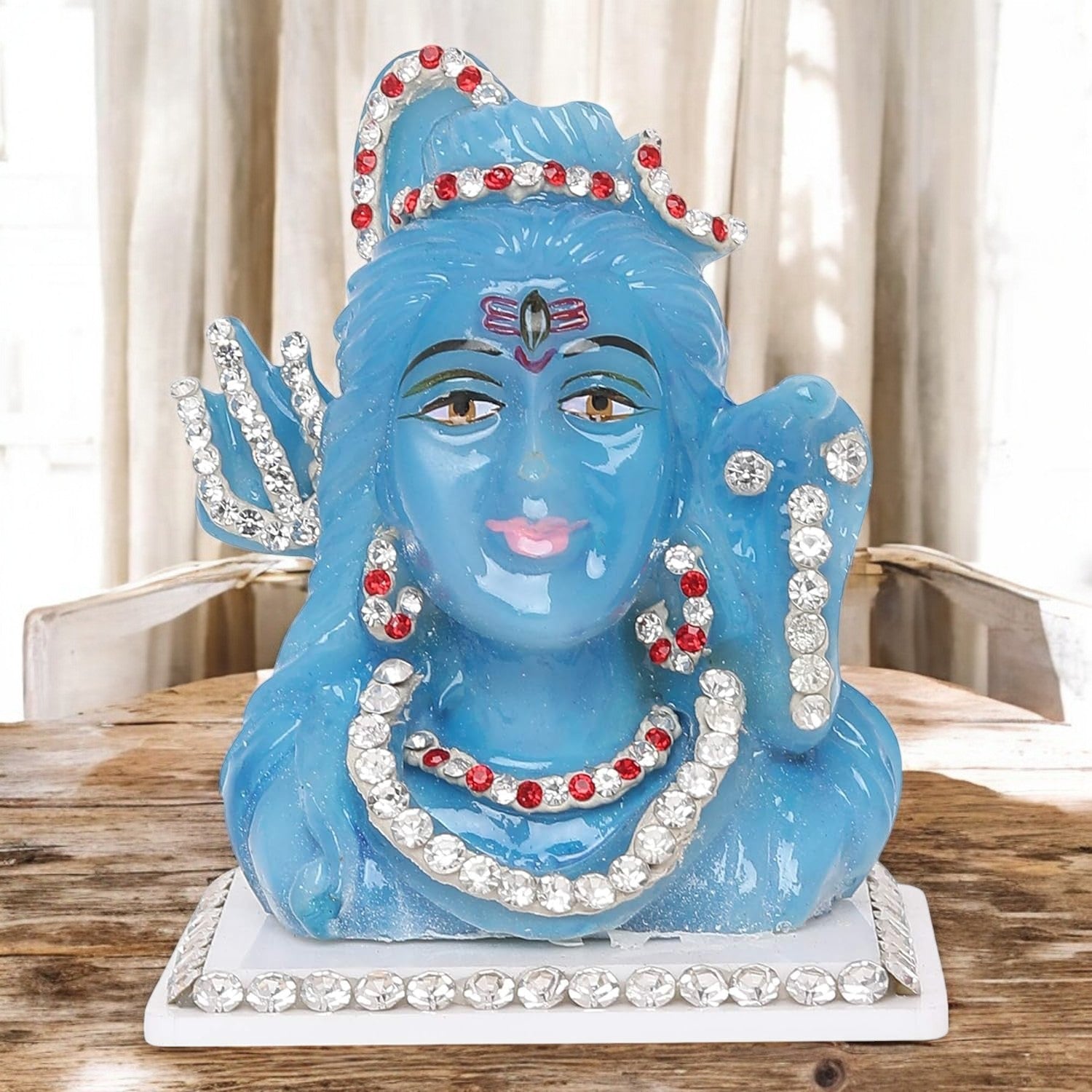 VOILA Lord Shiva Mahadev Murti (Blue) for Vehicle (Auto/Car/Bus/Truck) Dashboard, Mandir & Office Table