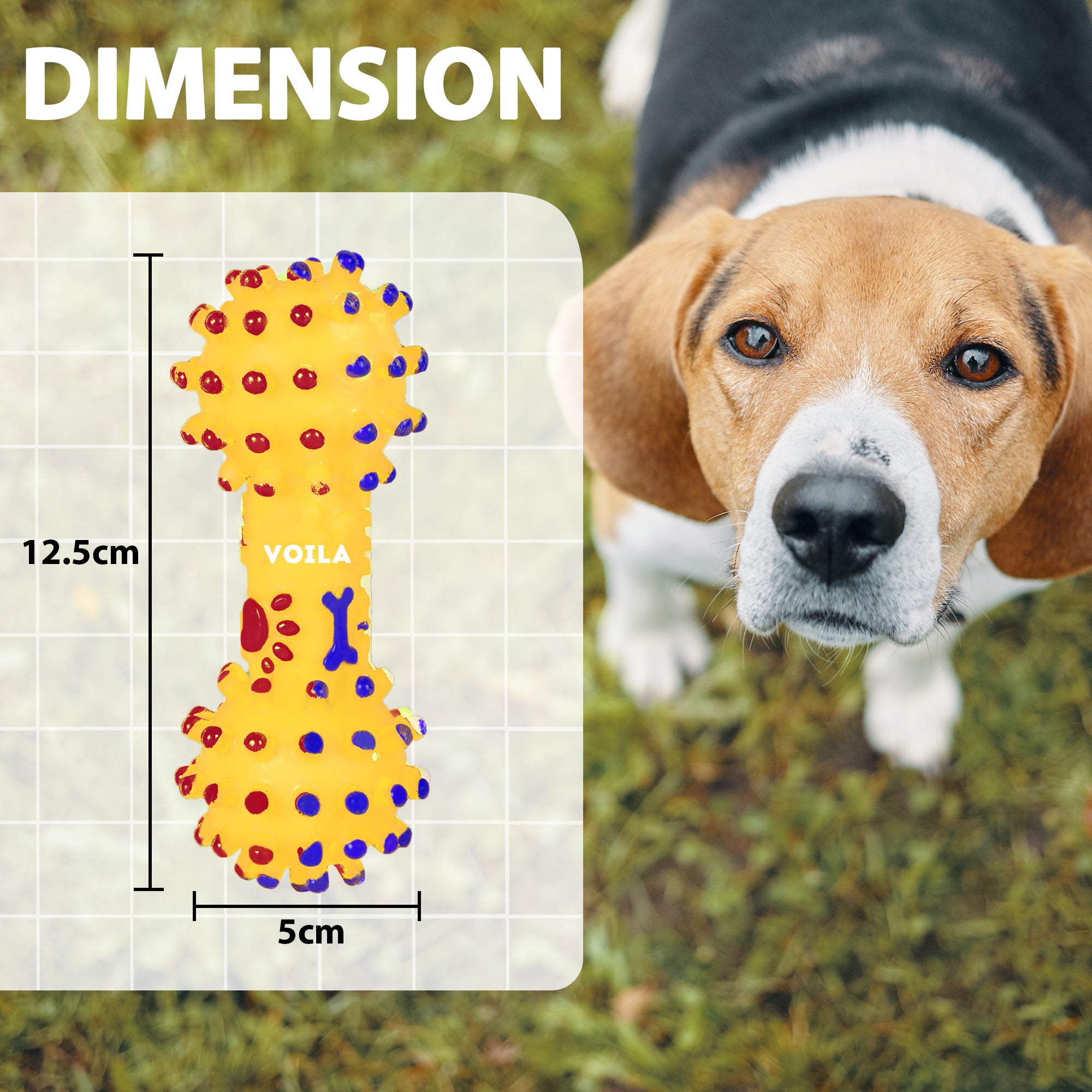 Yellow Pet Dumbbell Interactive Toy for Dogs || For Small, Medium & Large Dogs