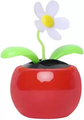 Solar Dancing Flower Plant | Car Dashboard Accessories (Red)