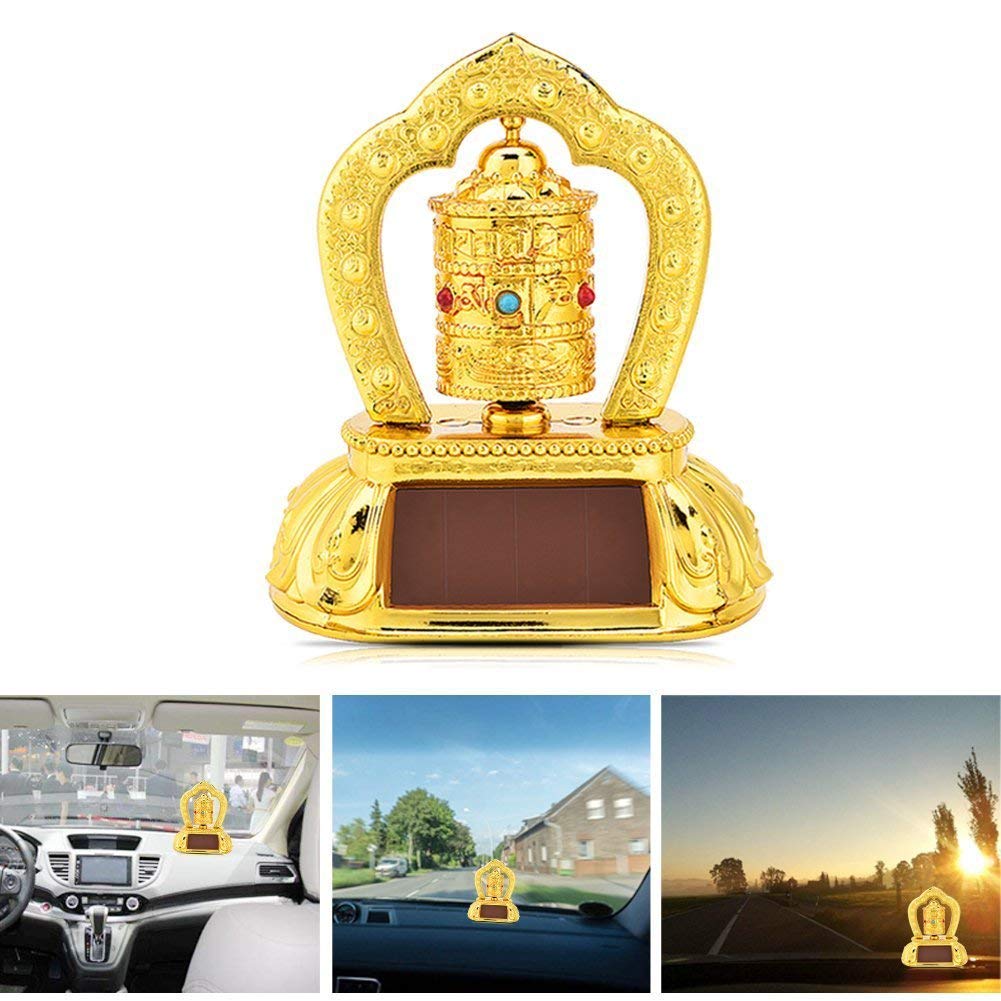 Tibetan Solar Powered Rotating Prayer Wheel || for Table and  Vehicle(Auto,Car,Bus,Truck) Dashboard