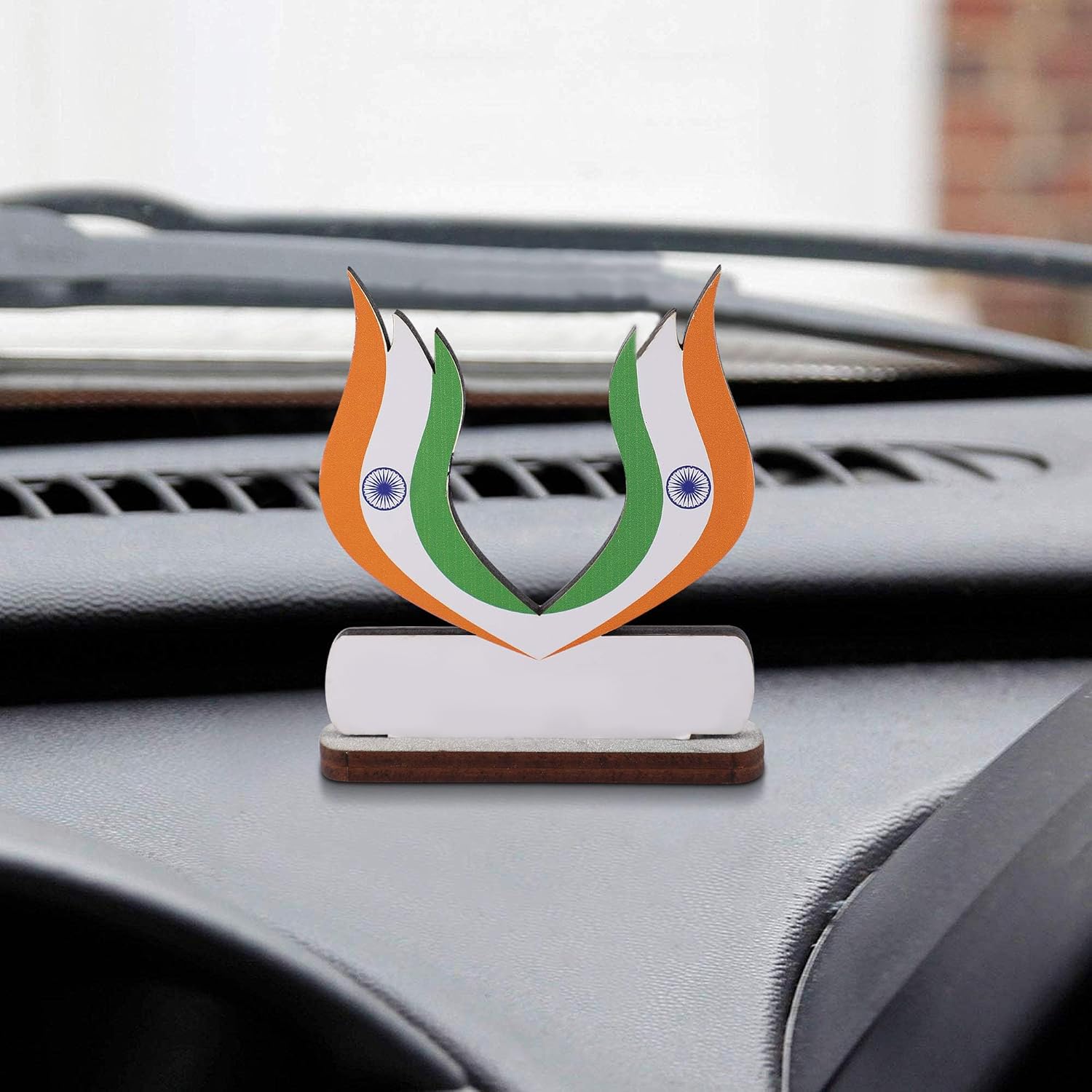 Indian Flags For Vehicle(Auto,Car,Bus,Truck) Dashboard, Home and Office Lotus Shape Flag with Stand