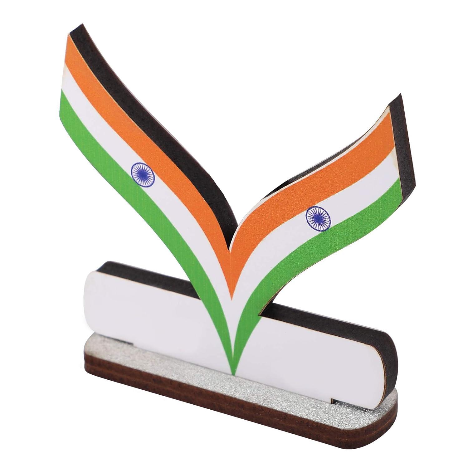 Indian Flags For Vehicle(Auto,Car,Bus,Truck) Dashboard, Home and Office Decor Flag with Triangle Shape with Stand