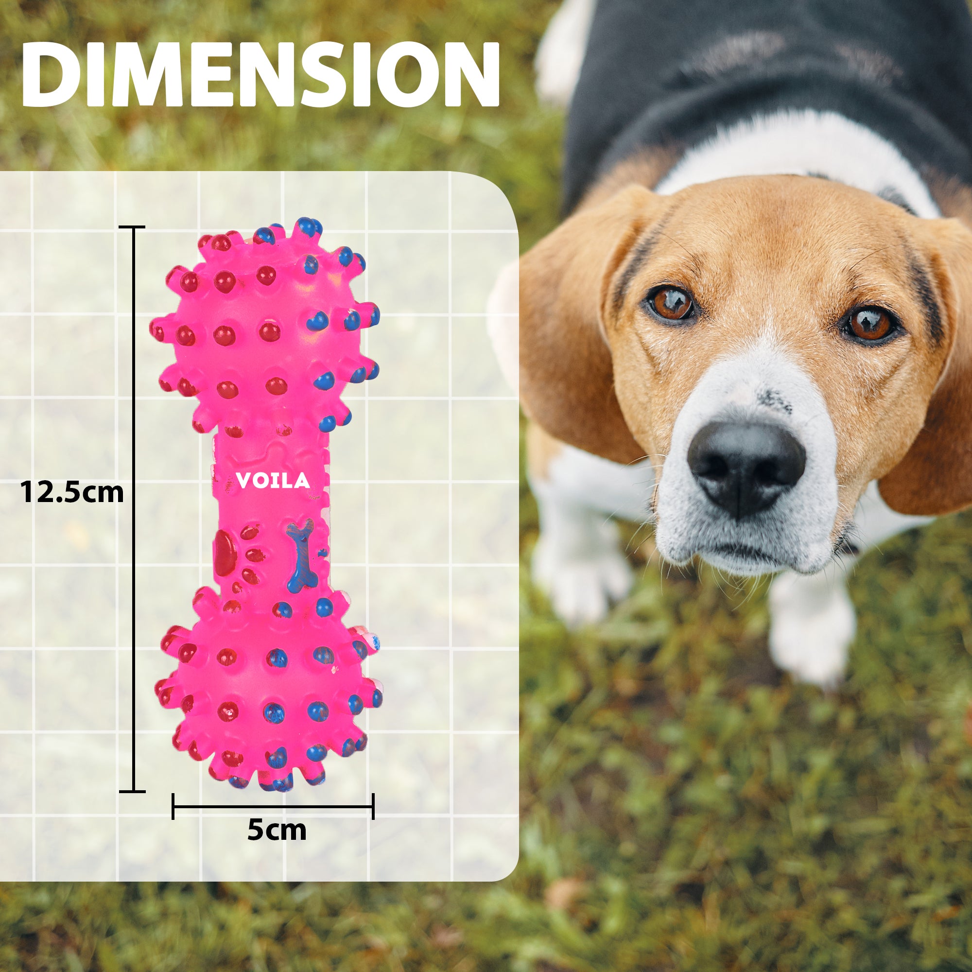 Pink Pet Dumbbell Interactive Toy for Dogs || For Small, Medium & Large Dogs