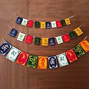 Hanging Tibetan Buddhist Prayer Flags | for Car Motorbike and Home (Pack of 3)