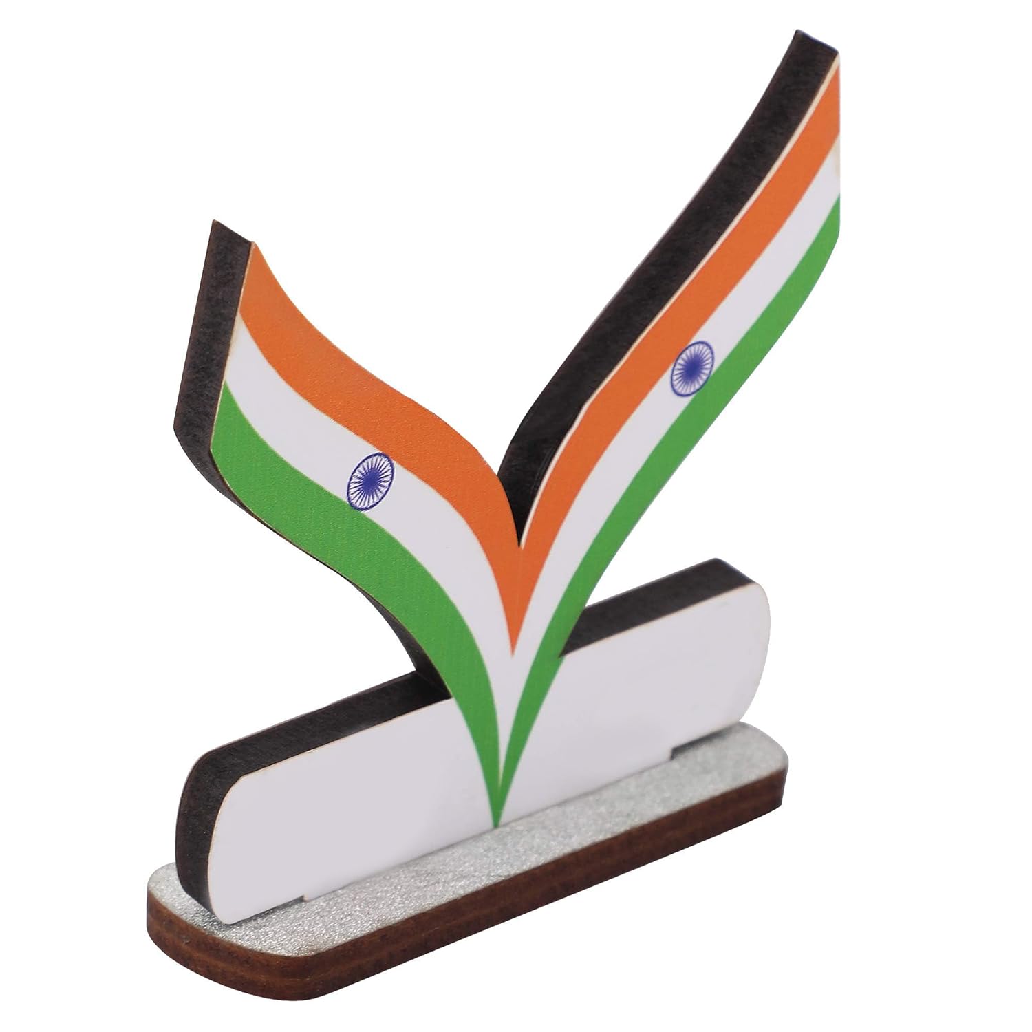 Indian Flags For Vehicle(Auto,Car,Bus,Truck) Dashboard, Home and Office Decor Flag with Triangle Shape with Stand