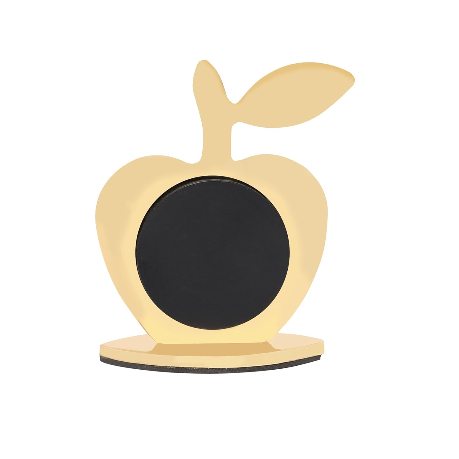 Premium Metal Gold Plated Apple Shape Analog Clock  | for Table Car Dashboard