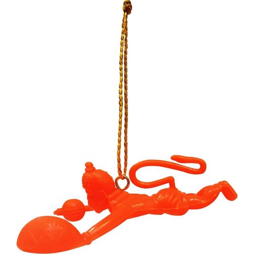 Orange Flying Lord Hanuman Idol || God Idol for Car Hanging, Home and Office Decor