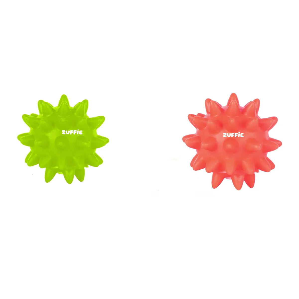 ZUFFIE Spiky Dog Toy Ball, Perfect for Teething, Fetch, & Playtime, Chew-Resistant, Interactive Fetch & Tug Toy - Tangerine