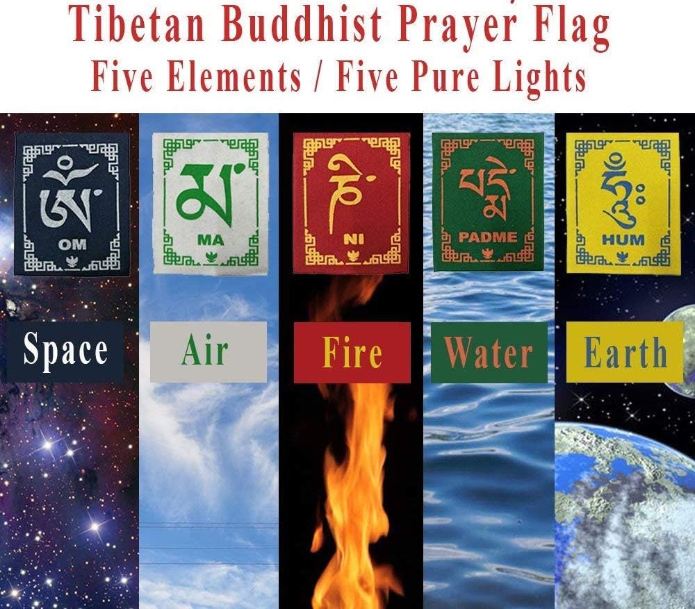 Buddhist Tibetan Flags Prayer Flag | For Bike, Car & Home (Pack of 1)